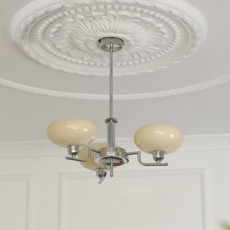 Lustra Suspension en Verre Globe Cadre en Laiton
