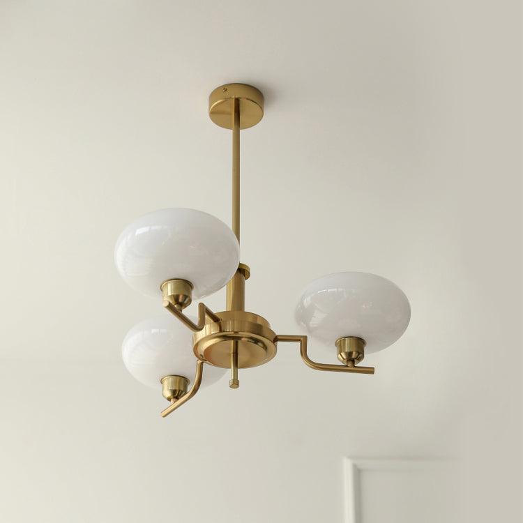 Lustra Suspension en Verre Globe Cadre en Laiton