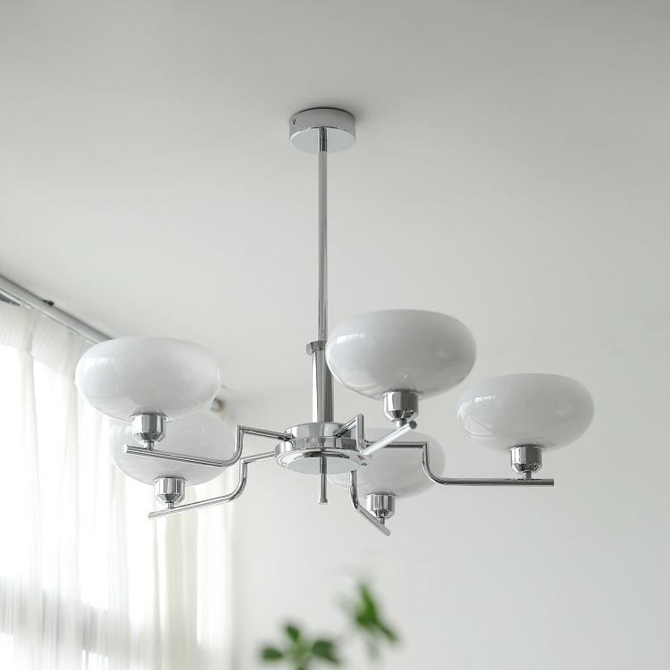 Lustra Suspension en Verre Globe Cadre en Laiton