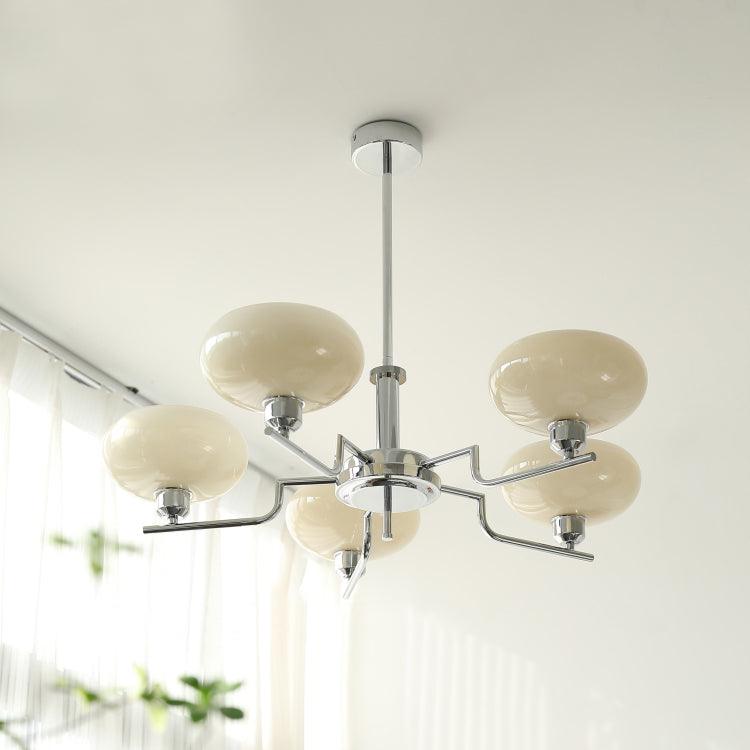 Lustra Suspension en Verre Globe Cadre en Laiton