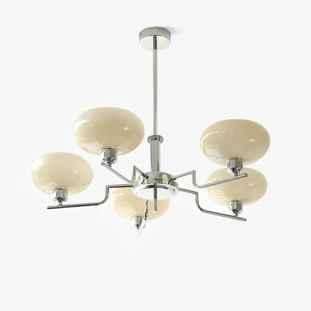 Lustra Suspension en Verre Globe Cadre en Laiton