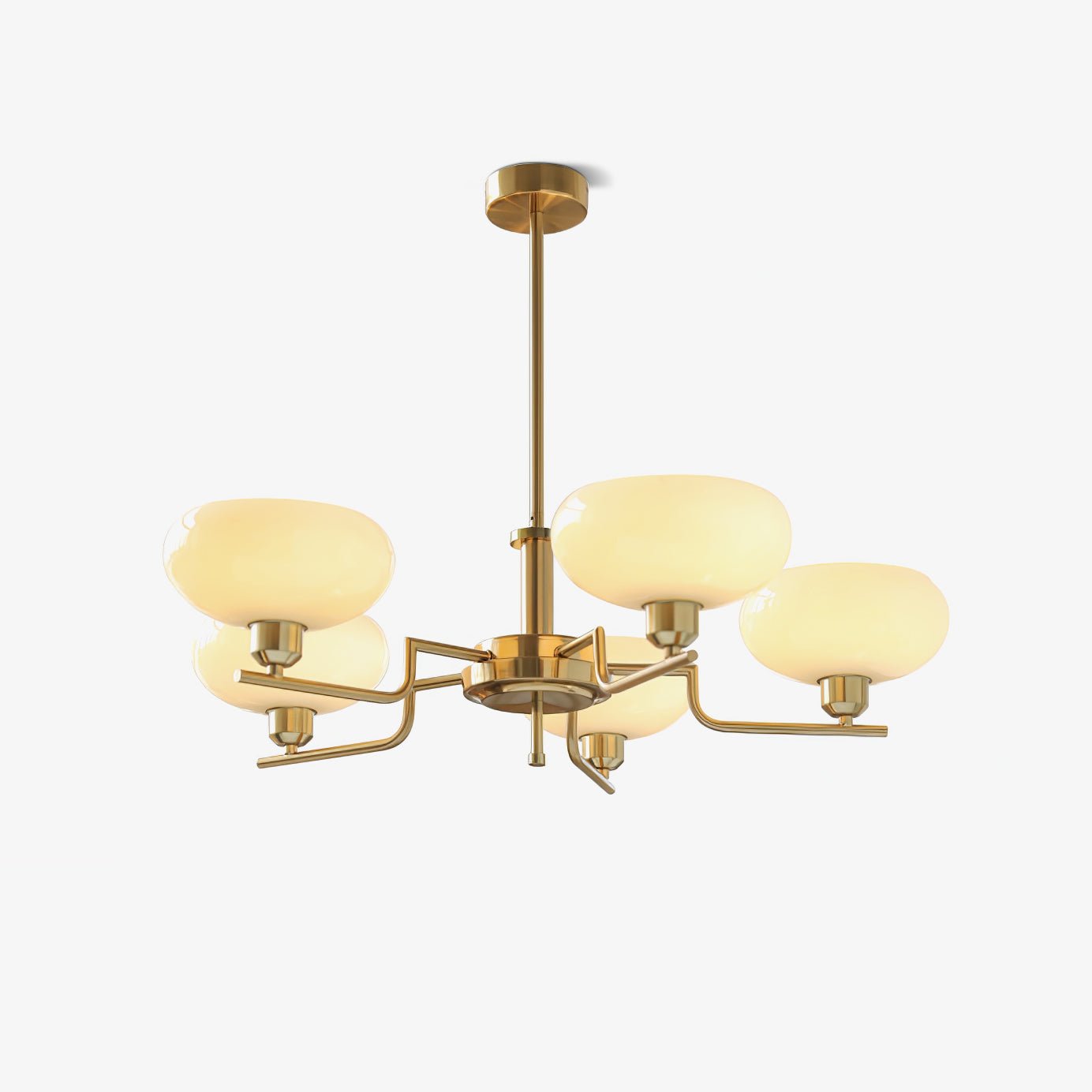 Lustra Suspension en Verre Globe Cadre en Laiton
