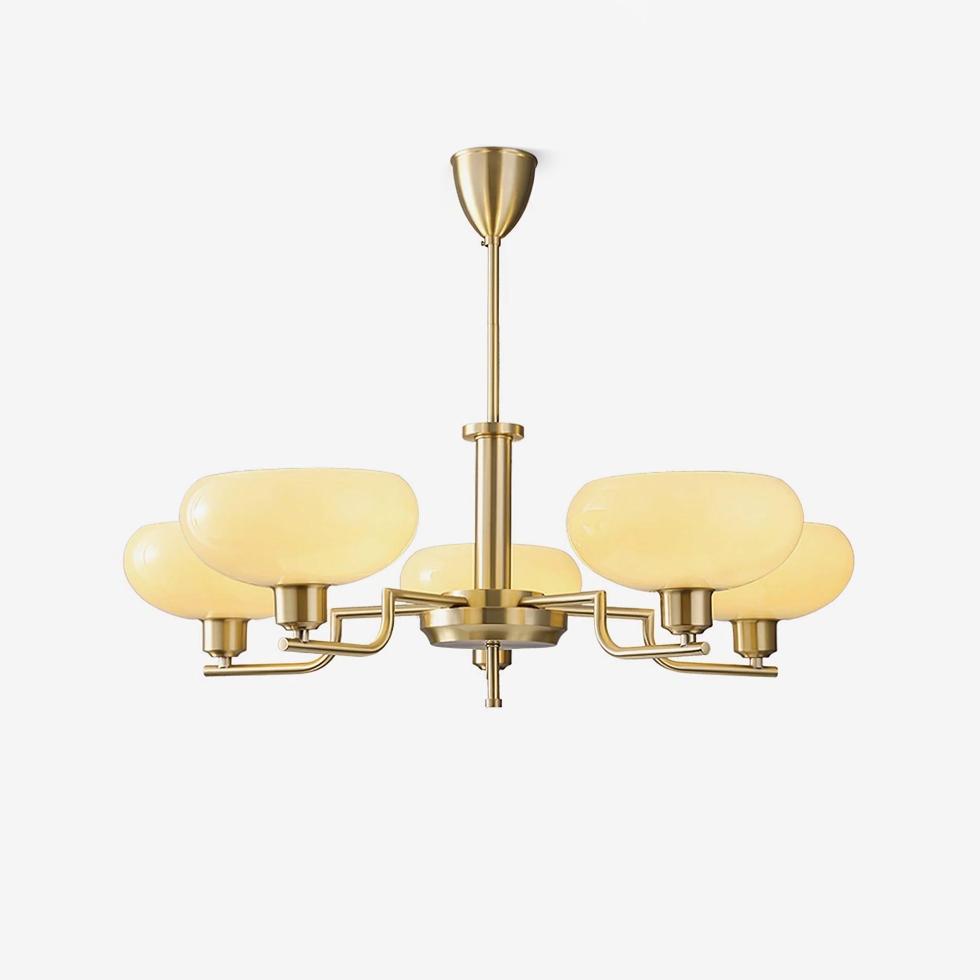 Lustra Suspension en Verre Globe Cadre en Laiton