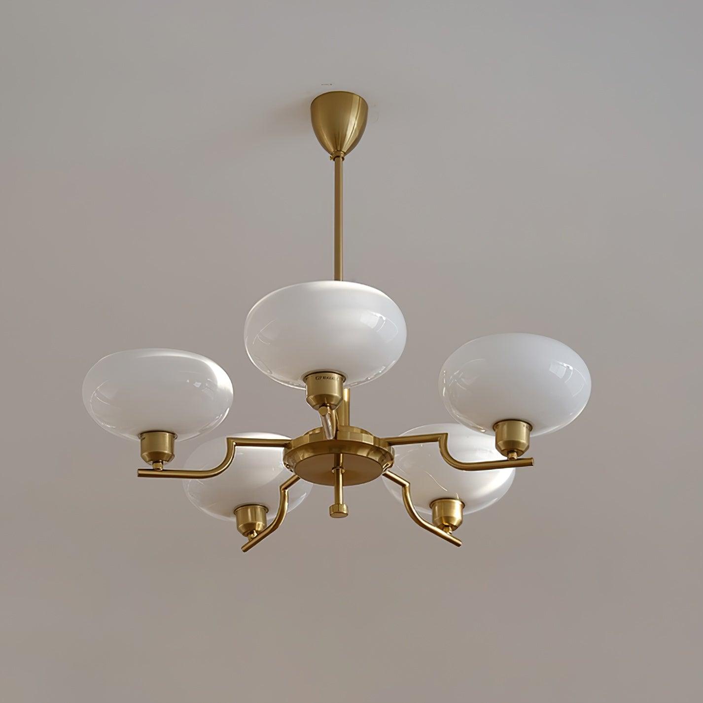 Lustra Suspension en Verre Globe Cadre en Laiton