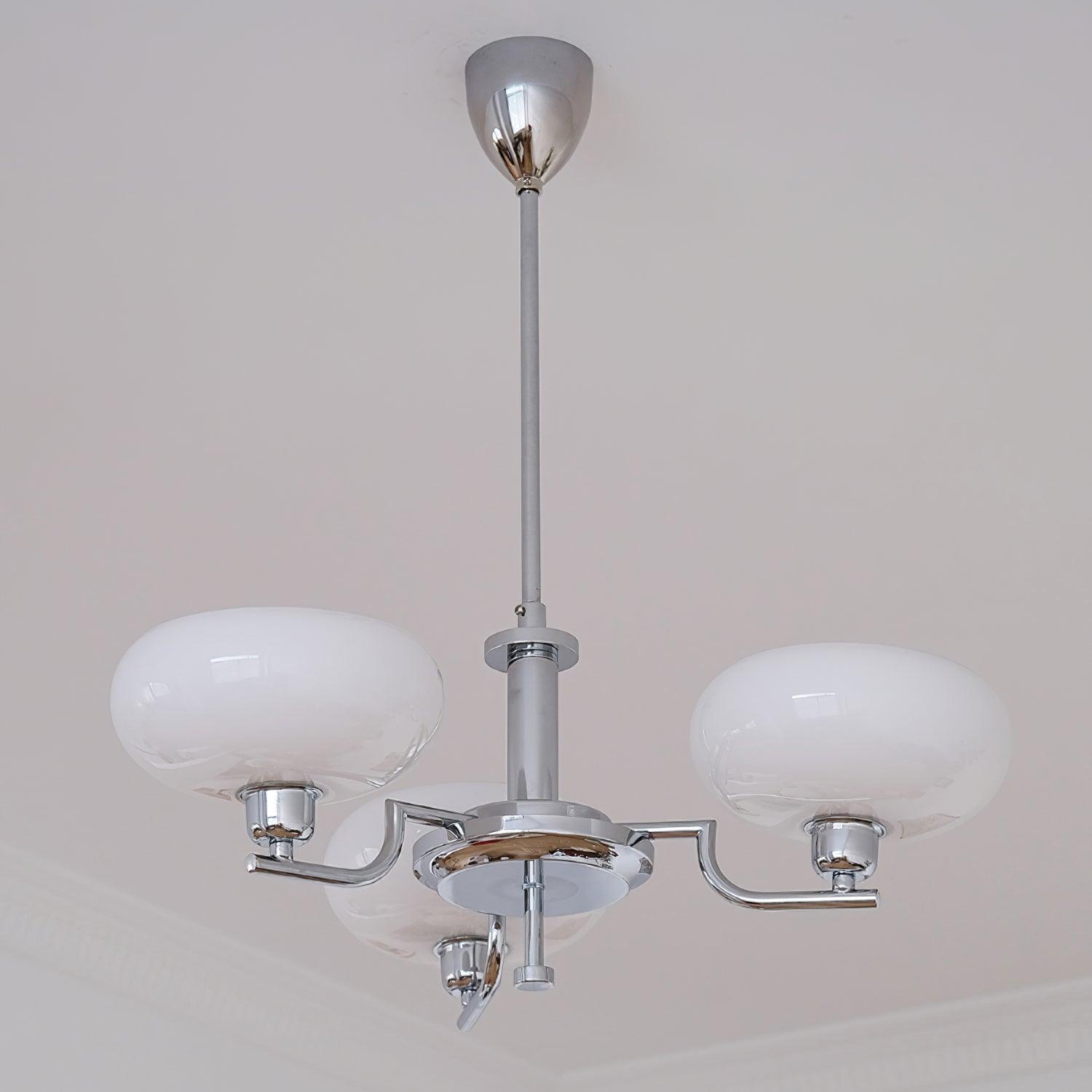 Lustra Suspension en Verre Globe Cadre en Laiton