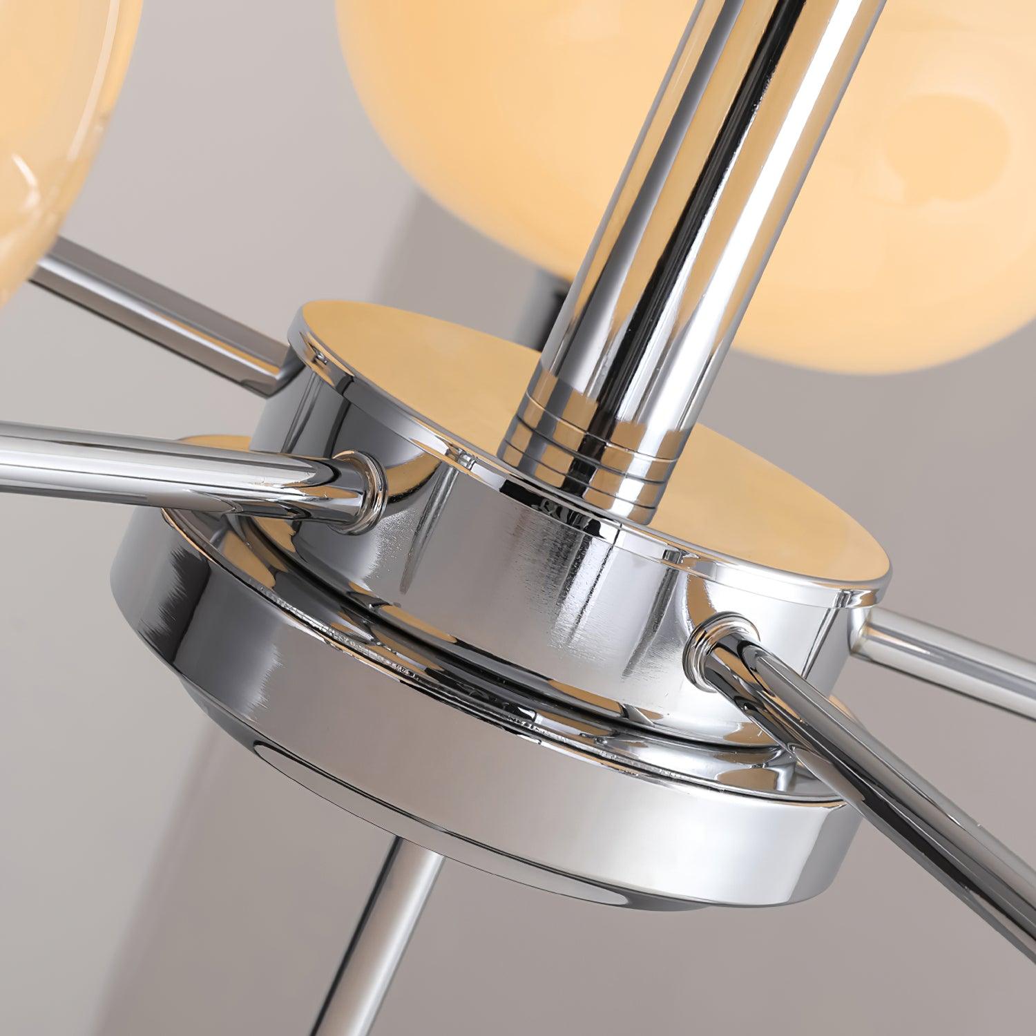 Lustra Suspension en Verre Globe Cadre en Laiton