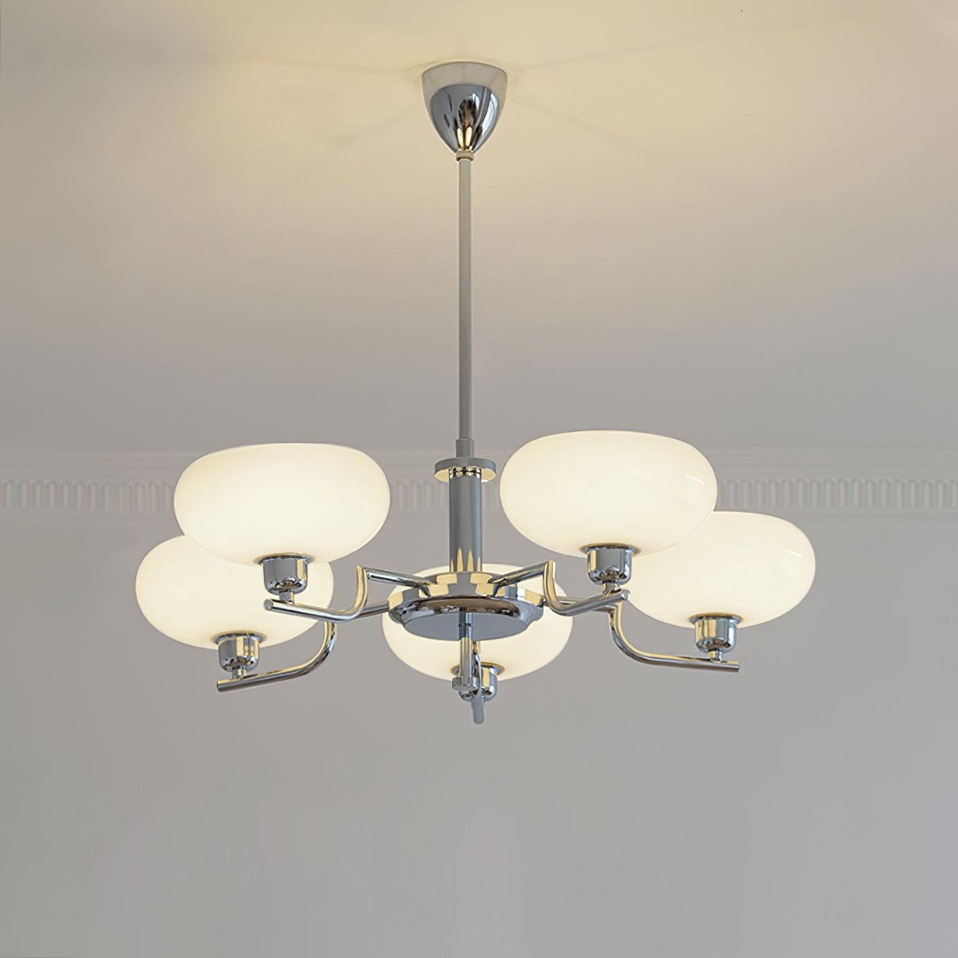 Lustra Suspension en Verre Globe Cadre en Laiton