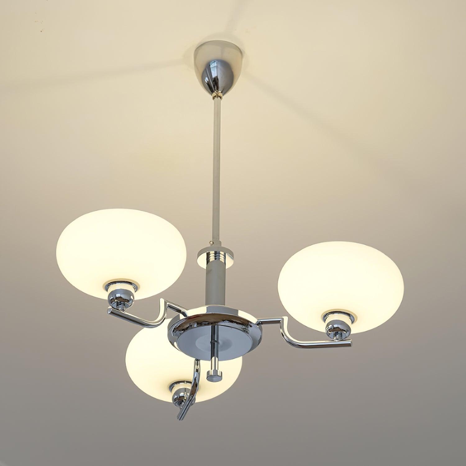 Lustra Suspension en Verre Globe Cadre en Laiton