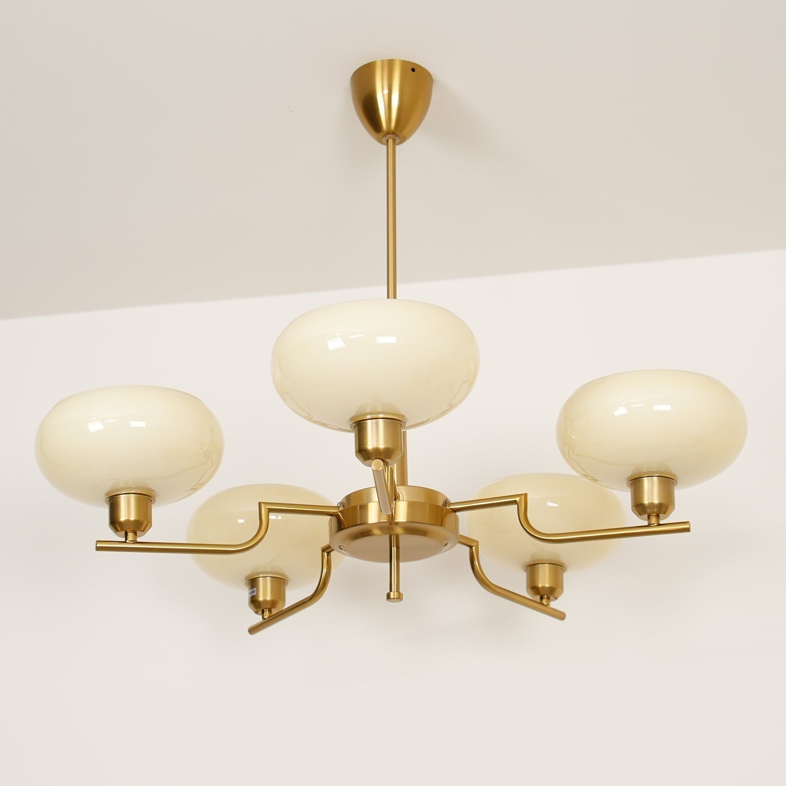 Lustra Suspension en Verre Globe Cadre en Laiton