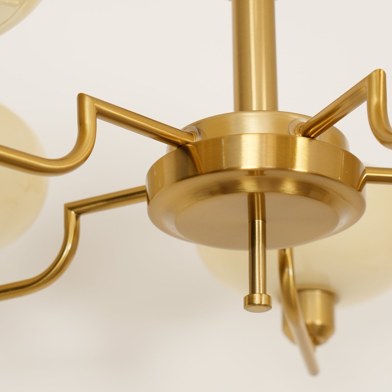 Lustra Suspension en Verre Globe Cadre en Laiton