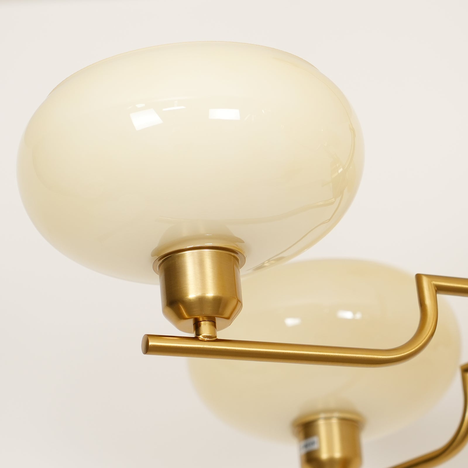 Lustra Suspension en Verre Globe Cadre en Laiton