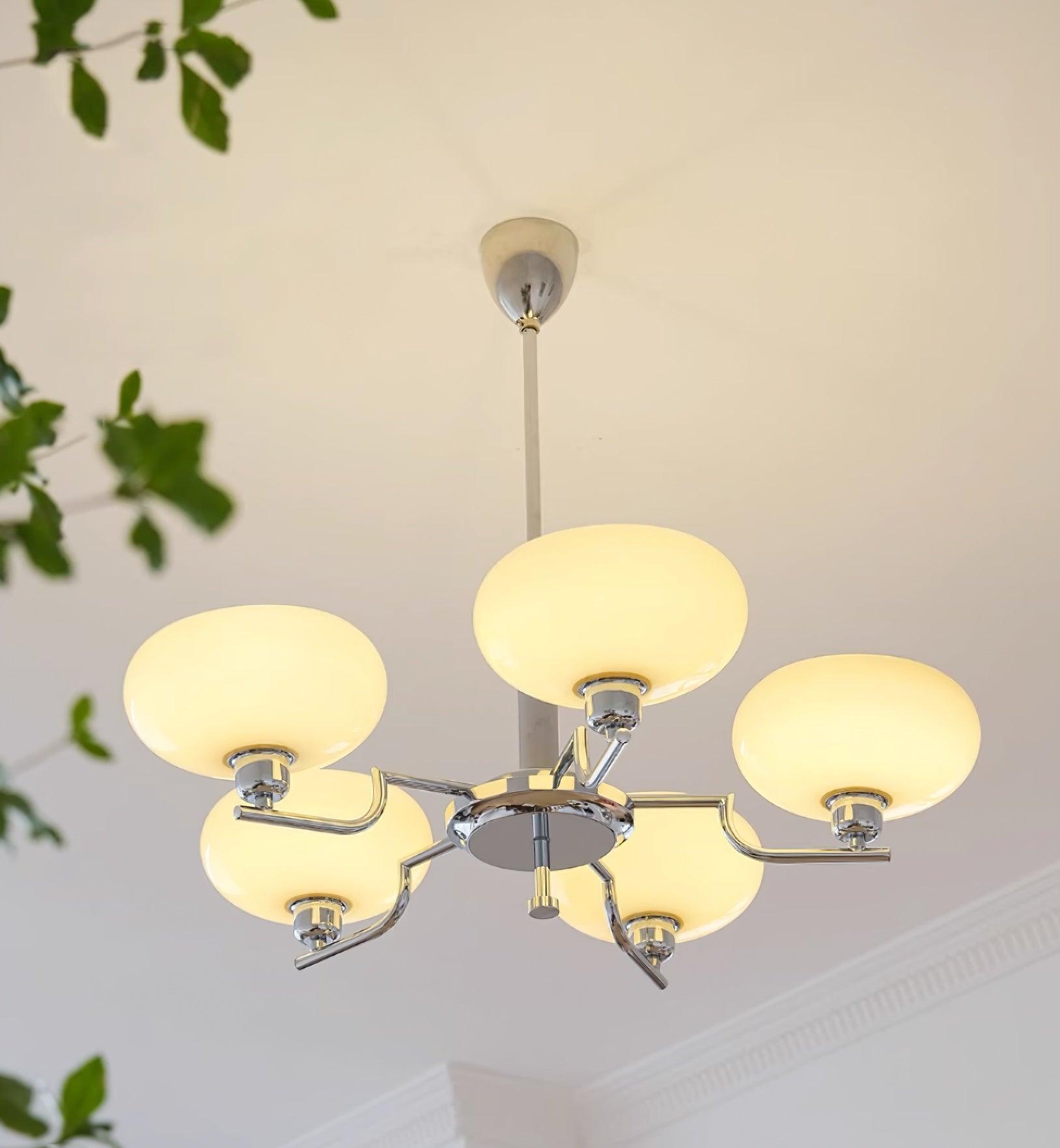 Lustra Suspension en Verre Globe Cadre en Laiton