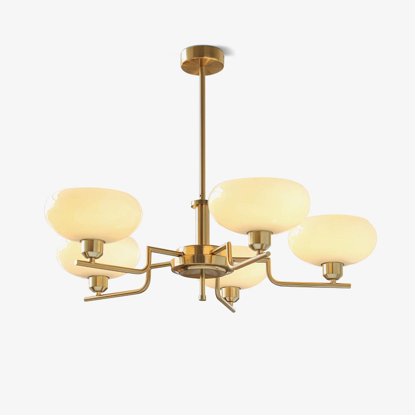 Lustra Suspension en Verre Globe Cadre en Laiton