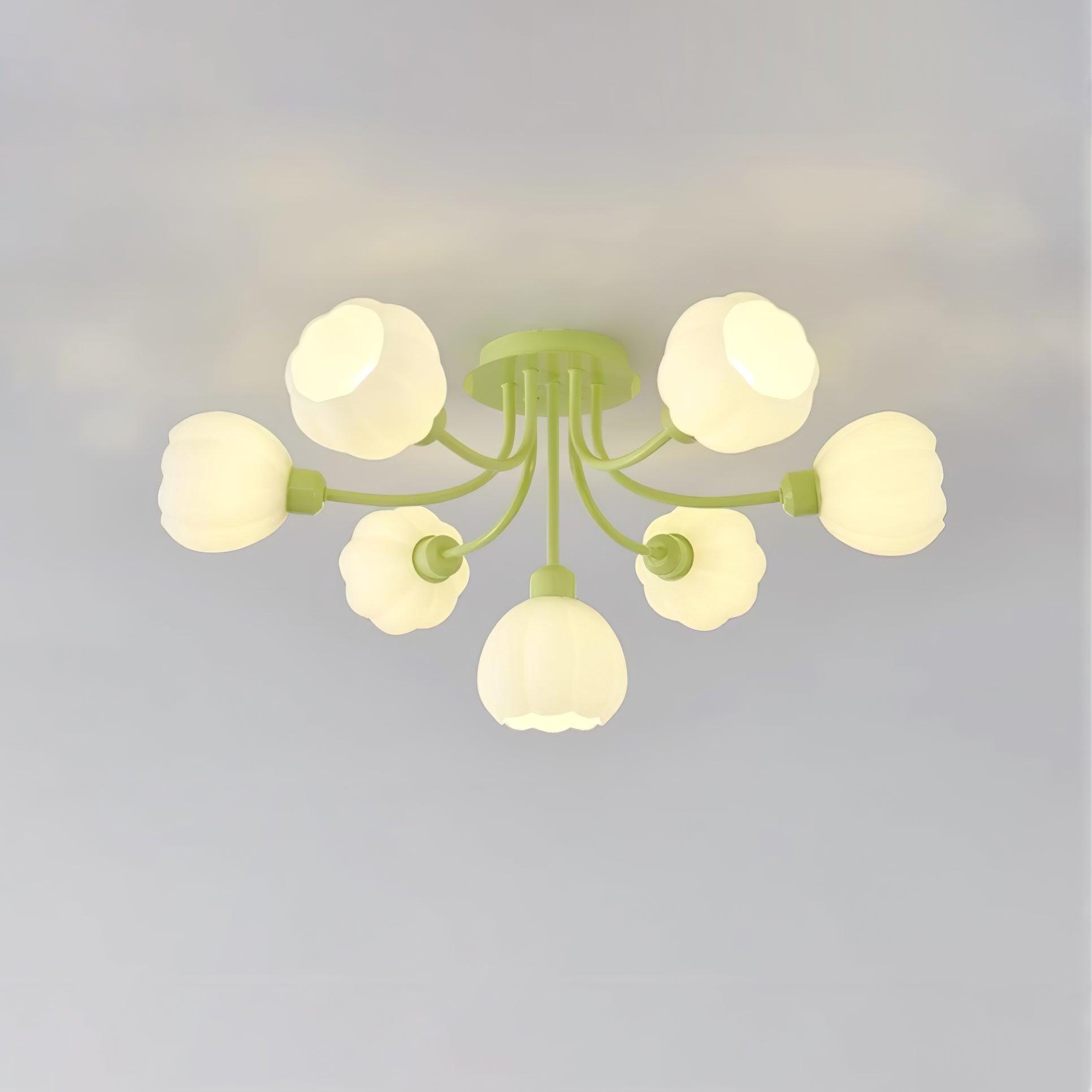 Zenorarae Plafonnier en Verre Matcha Élégant