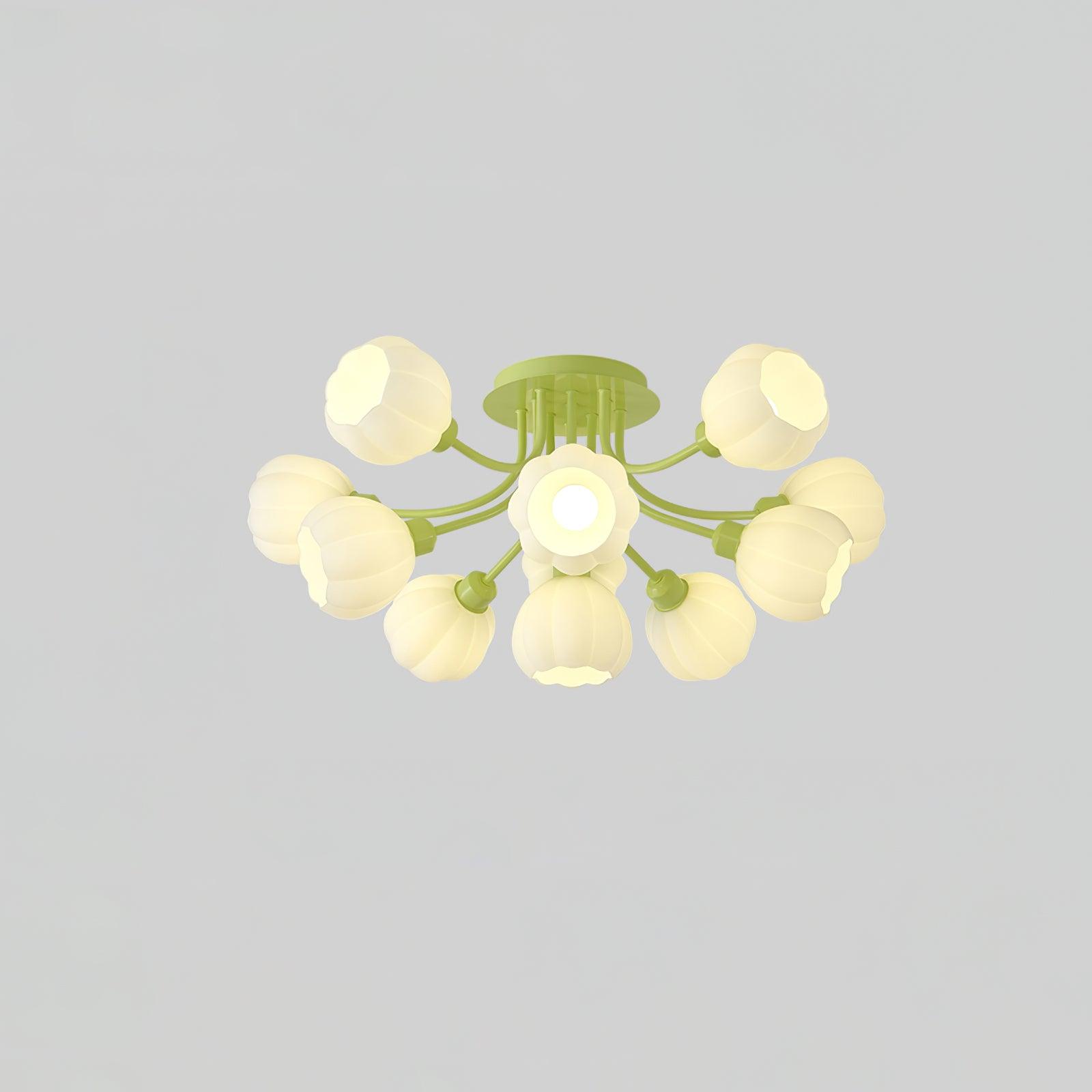 Zenorarae Plafonnier en Verre Matcha Élégant