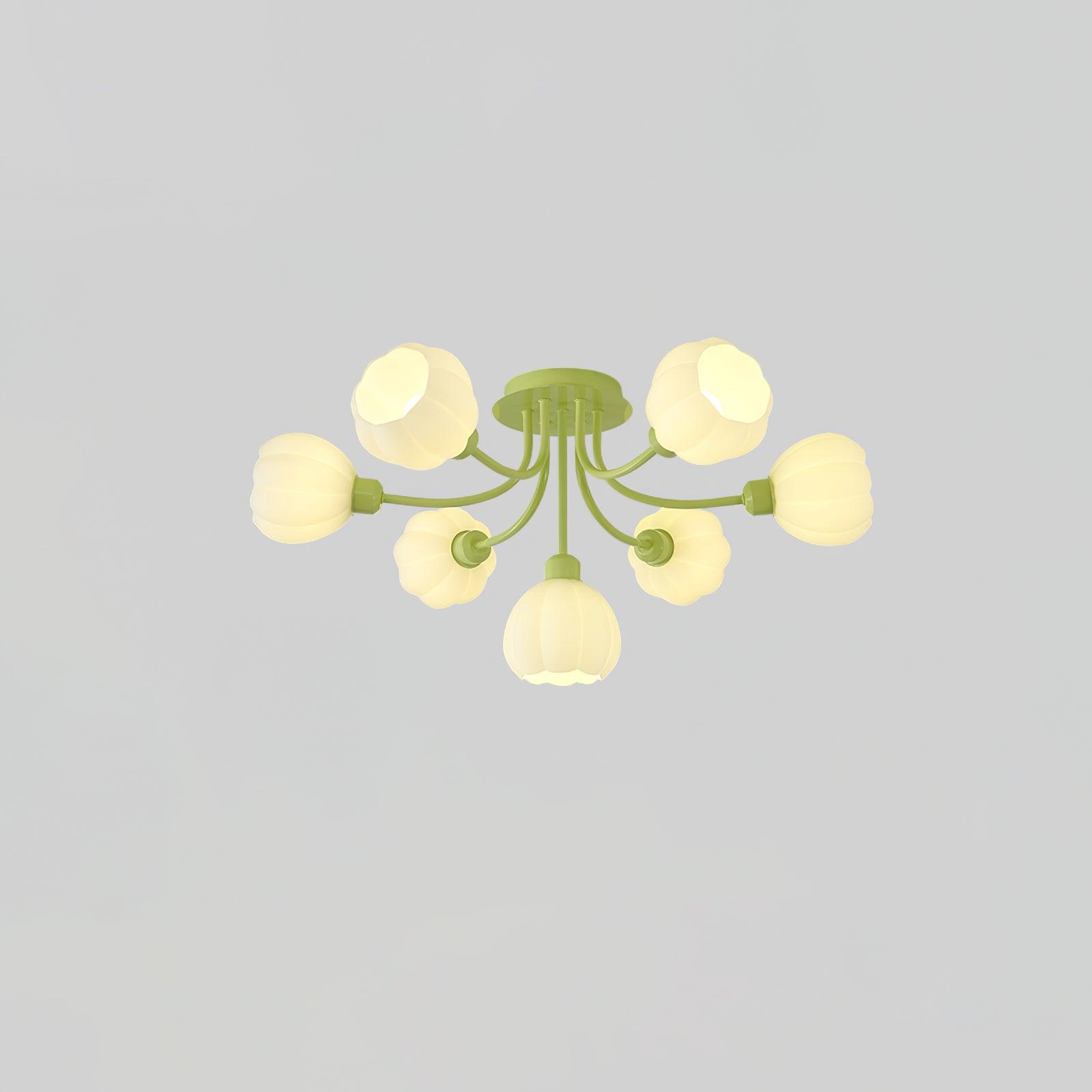 Zenorarae Plafonnier en Verre Matcha Élégant