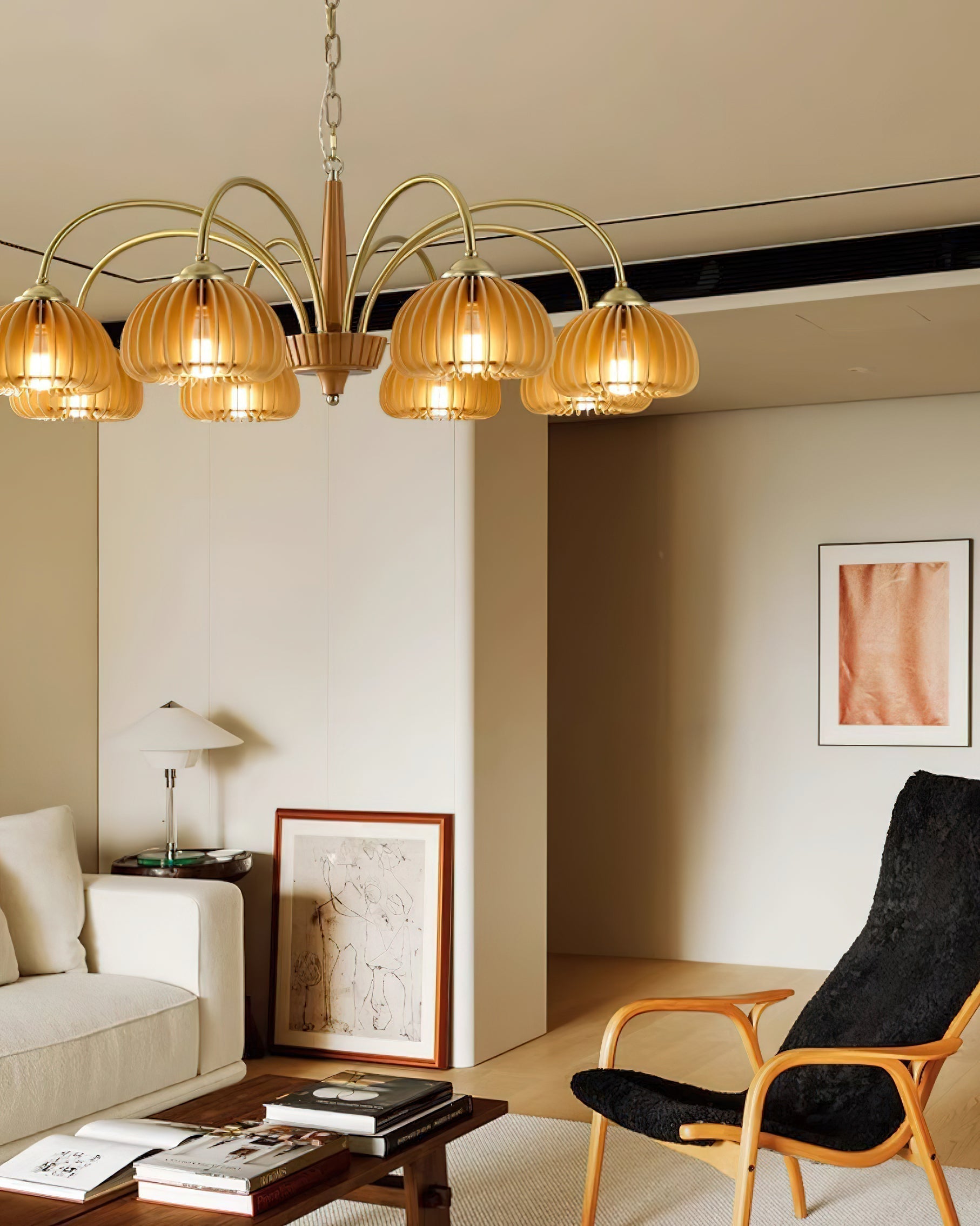 Autumn Lustre en Bois Glow Pumpkin