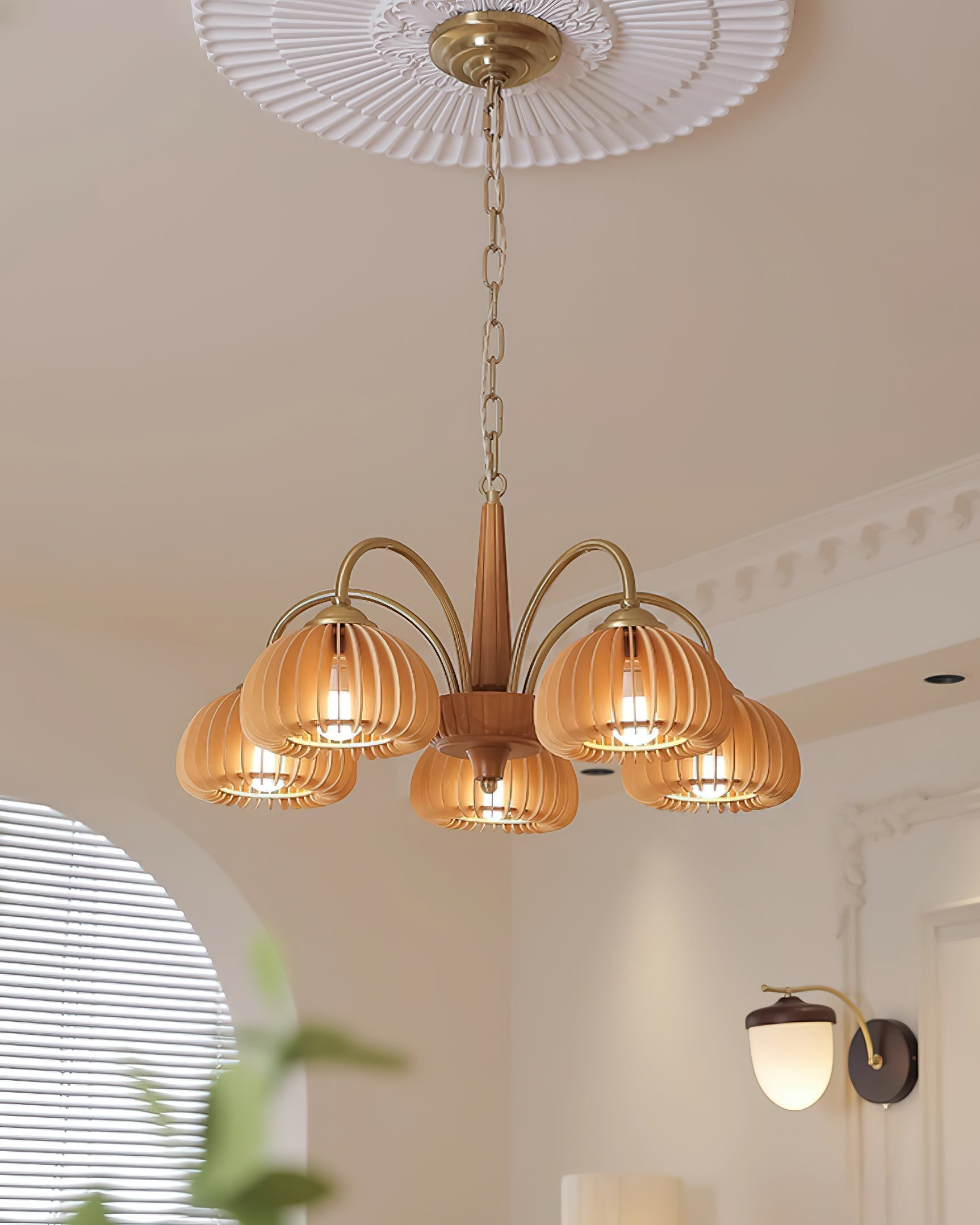 Autumn Lustre en Bois Glow Pumpkin