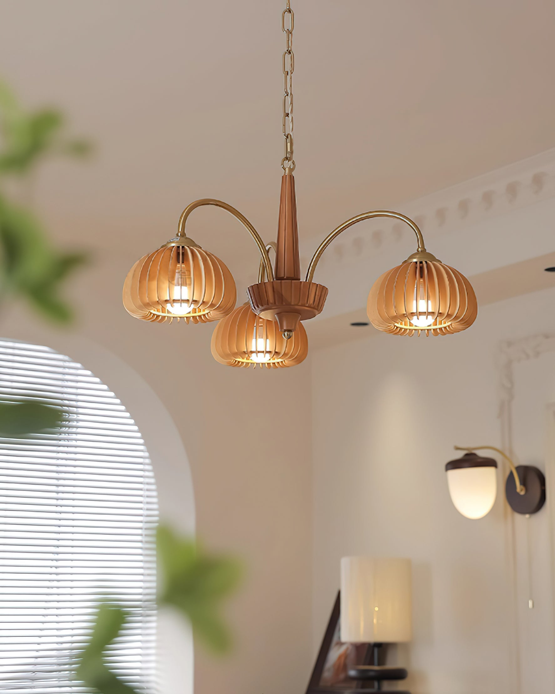 Autumn Lustre en Bois Glow Pumpkin