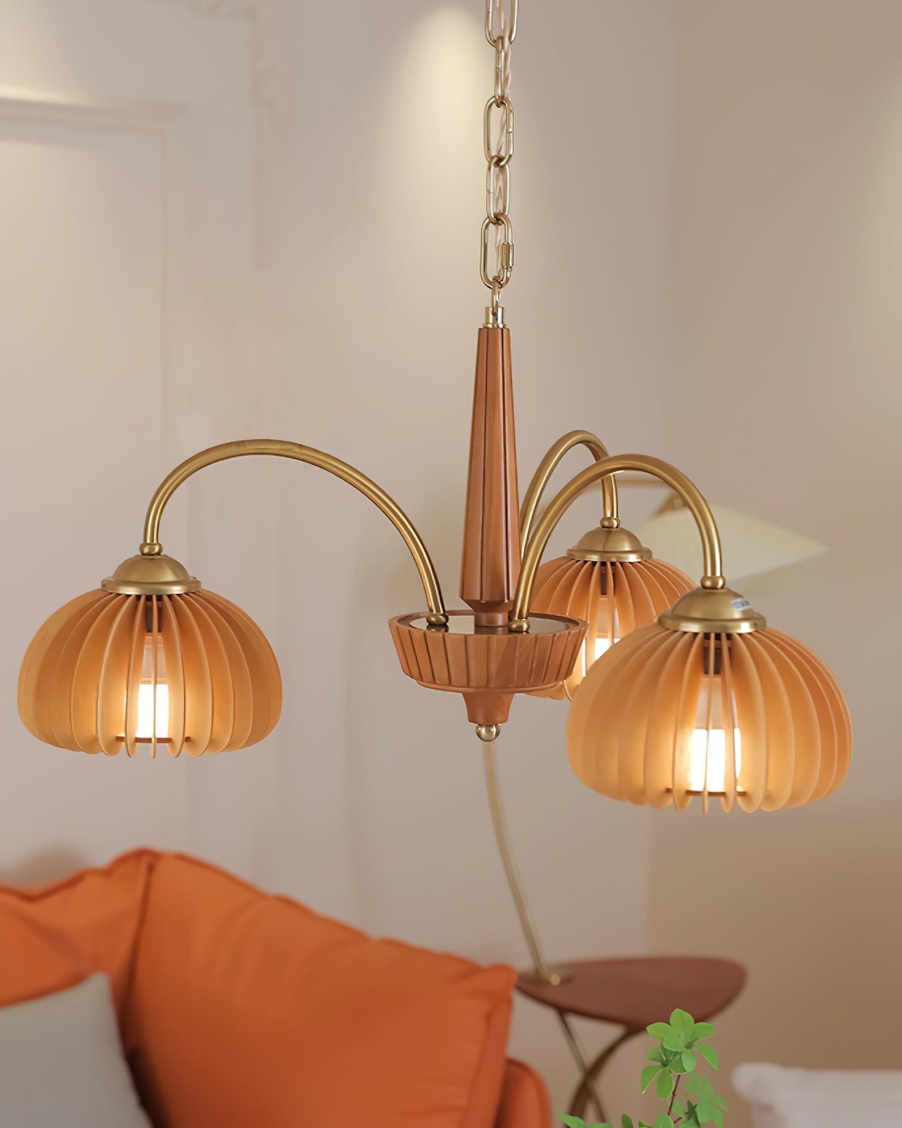 Autumn Lustre en Bois Glow Pumpkin