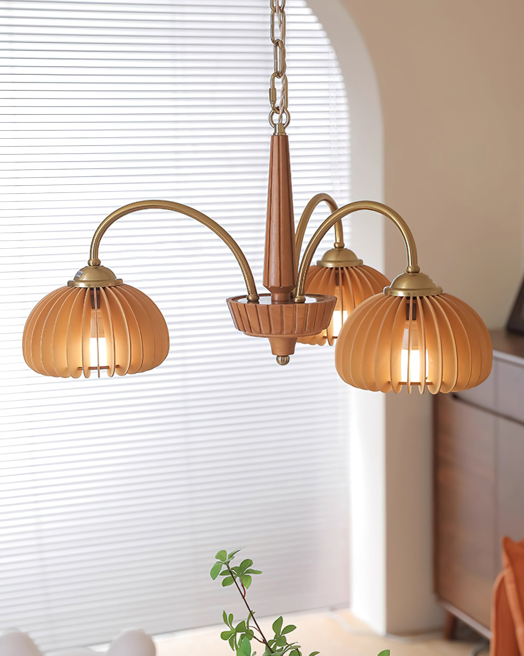 Autumn Lustre en Bois Glow Pumpkin