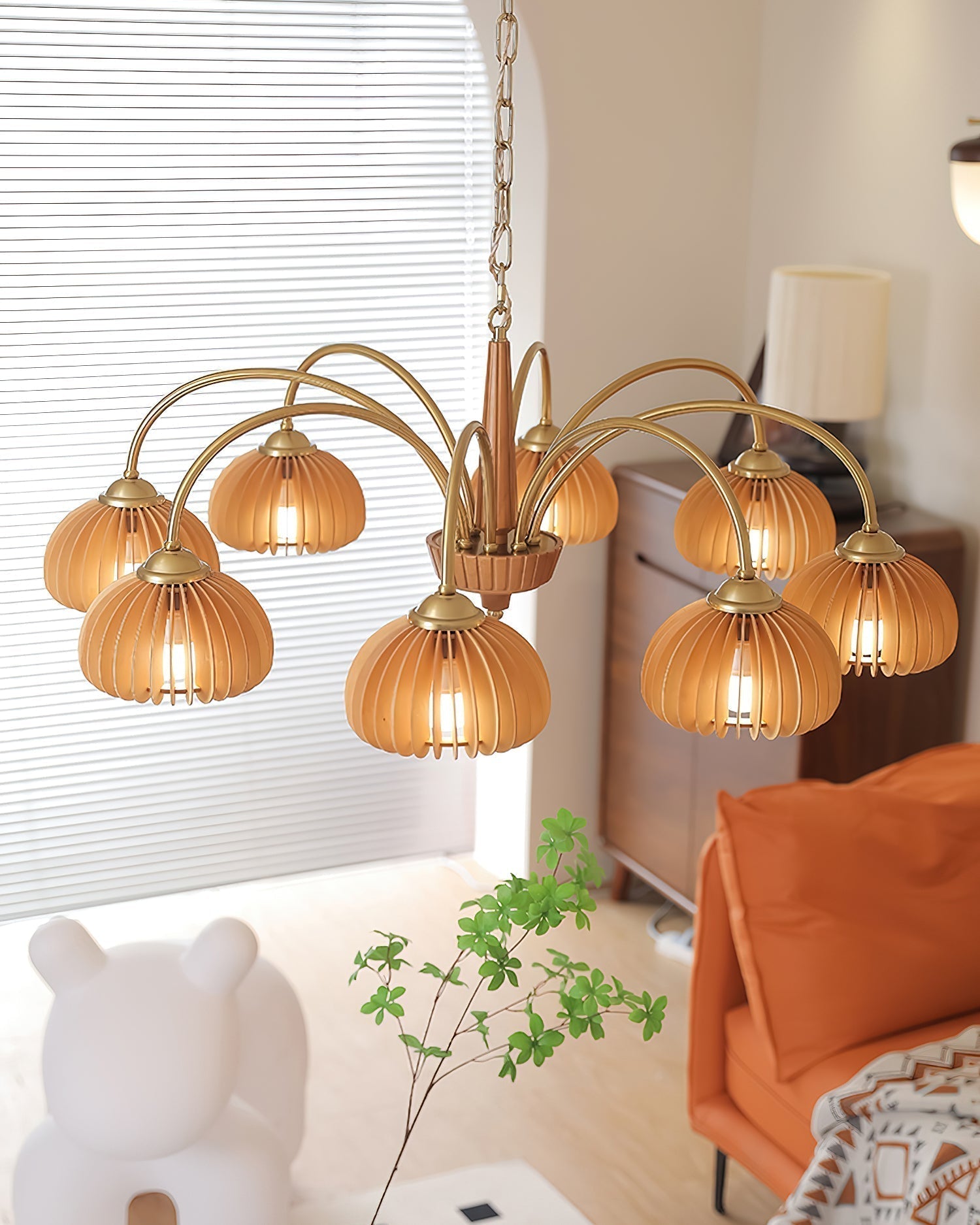 Autumn Lustre en Bois Glow Pumpkin