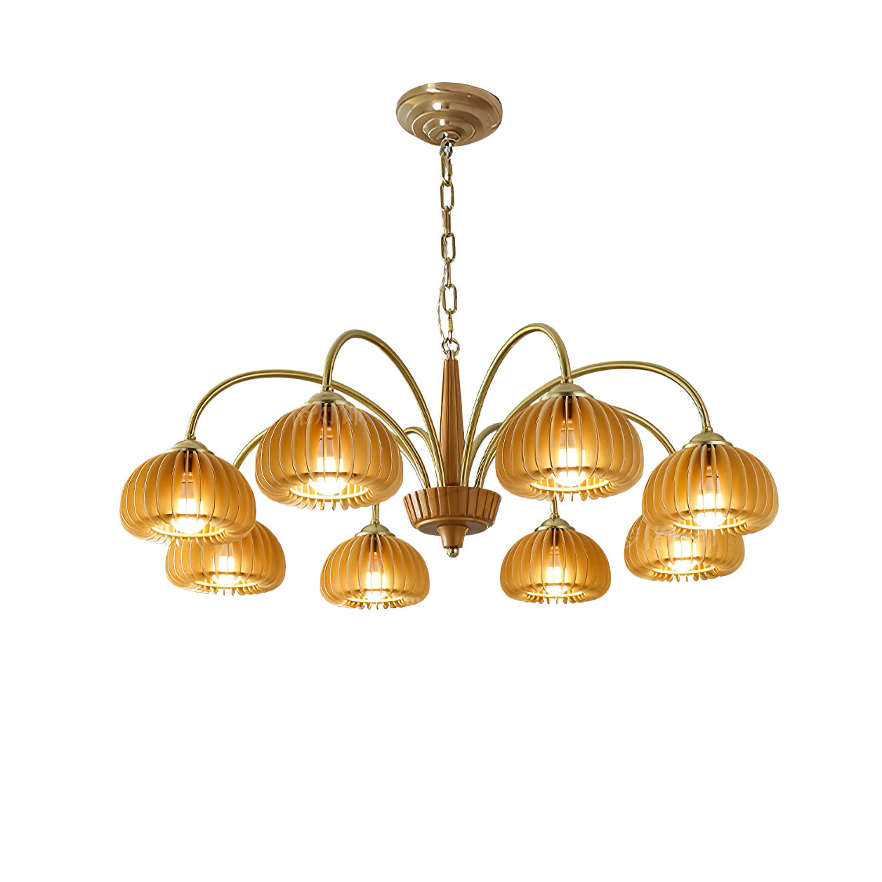 Autumn Lustre en Bois Glow Pumpkin