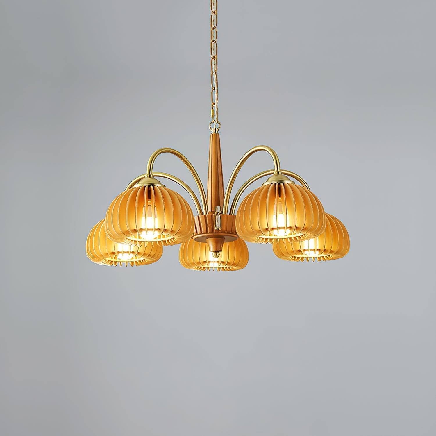 Autumn Lustre en Bois Glow Pumpkin