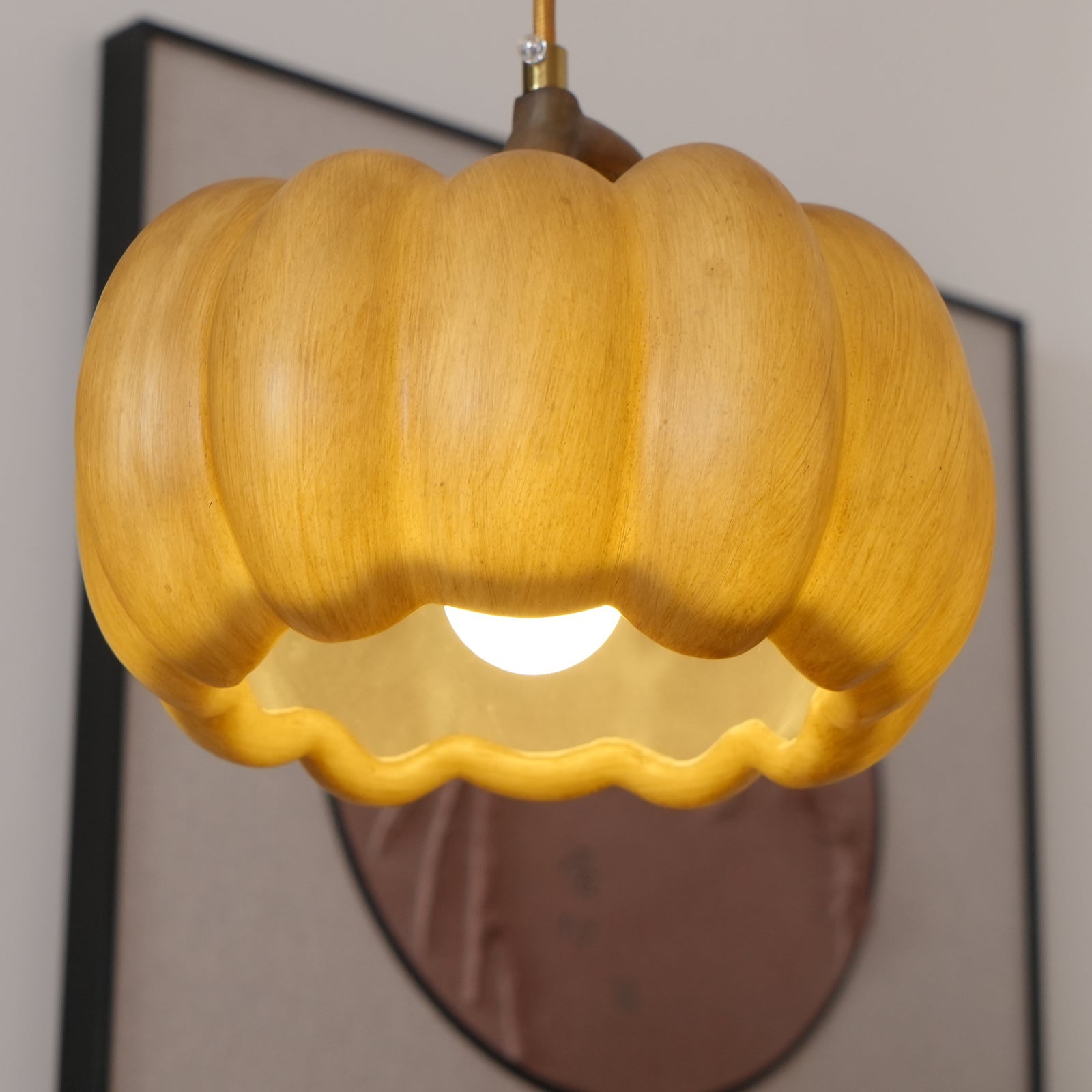 Duzy Pumpkin Lampe Suspendue Résine Vintage Japonaise