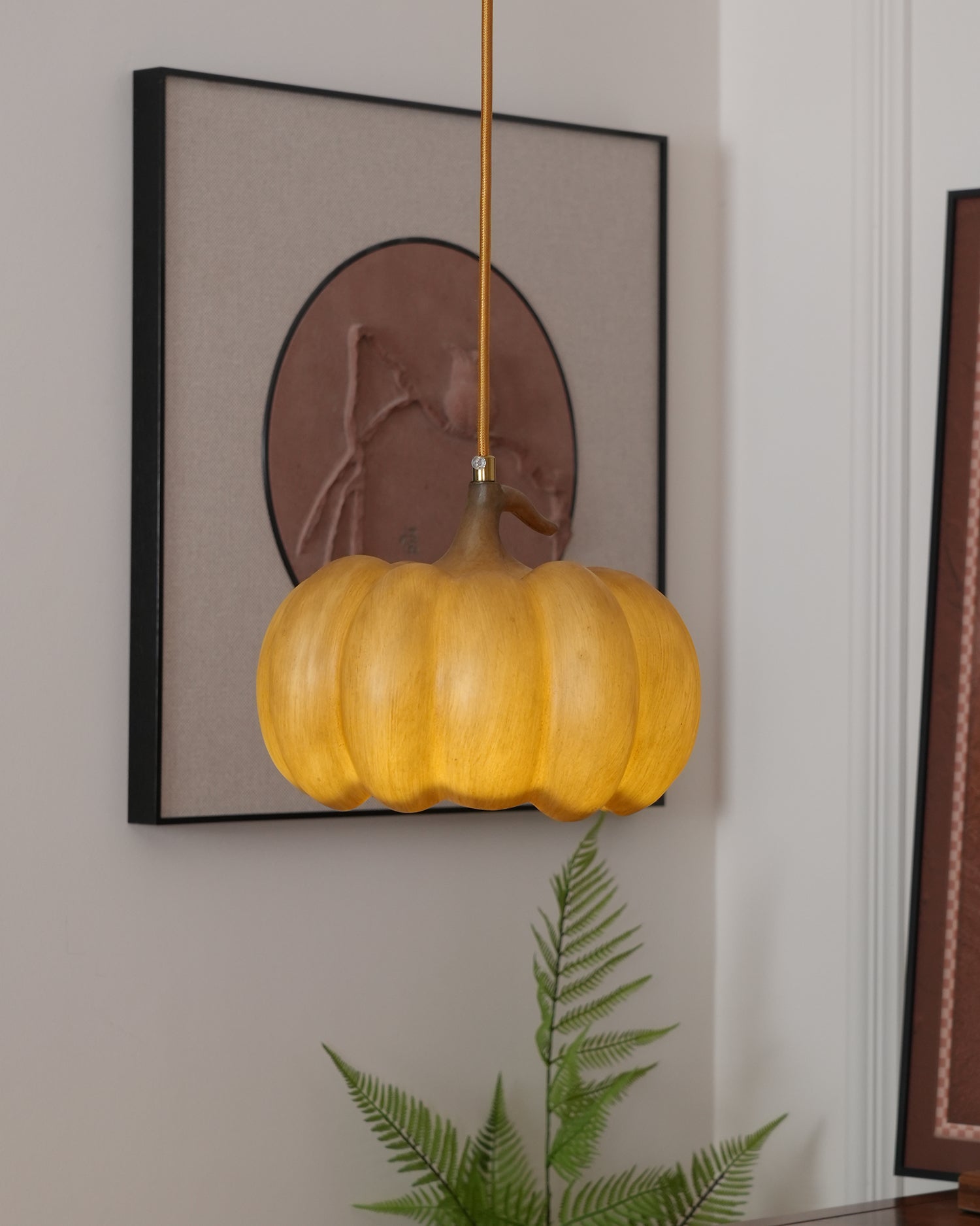 Duzy Pumpkin Lampe Suspendue Résine Vintage Japonaise