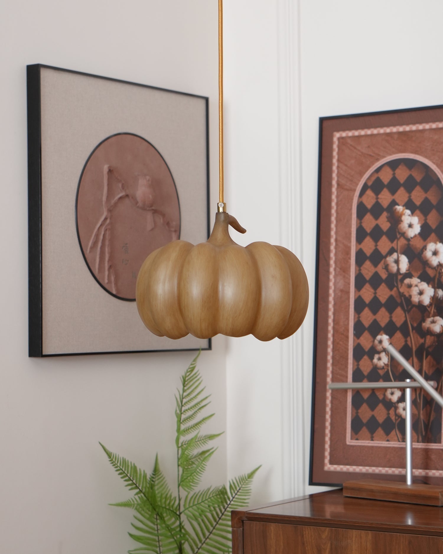 Duzy Pumpkin Lampe Suspendue Résine Vintage Japonaise