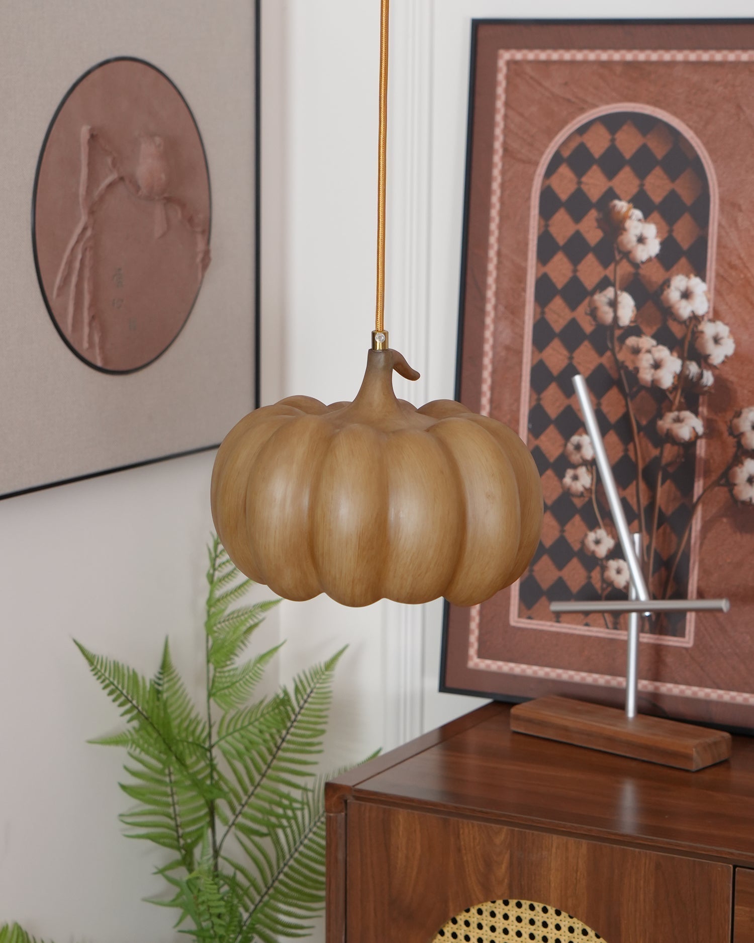 Duzy Pumpkin Lampe Suspendue Résine Vintage Japonaise