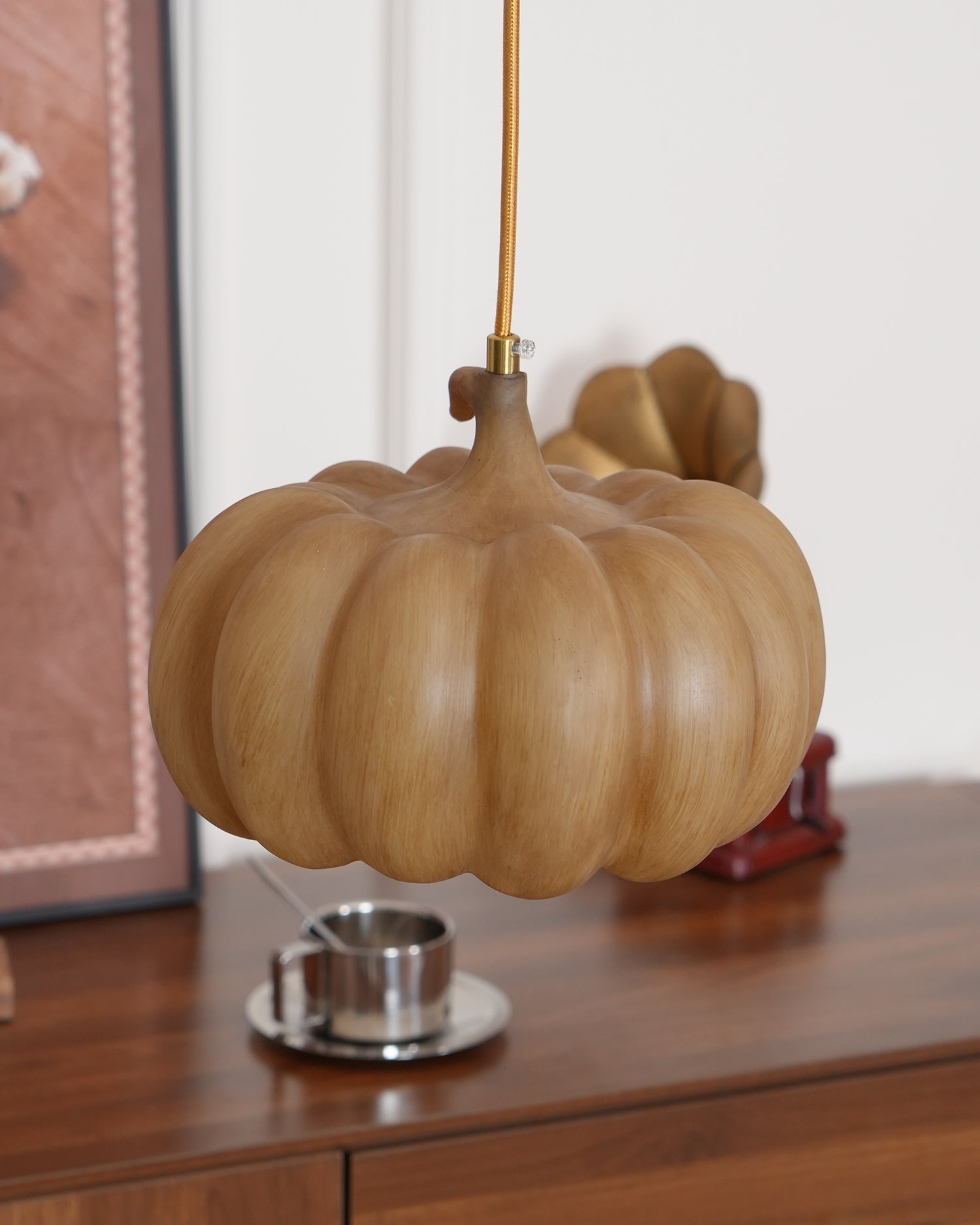 Duzy Pumpkin Lampe Suspendue Résine Vintage Japonaise