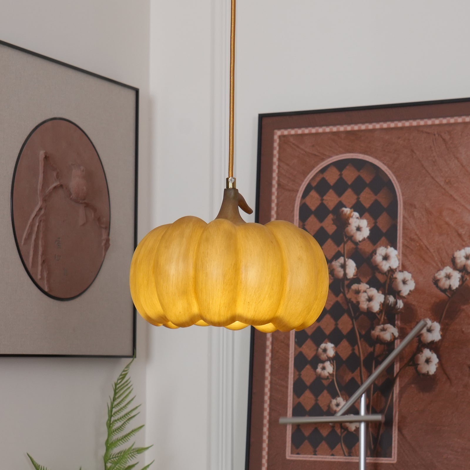 Duzy Pumpkin Lampe Suspendue Résine Vintage Japonaise