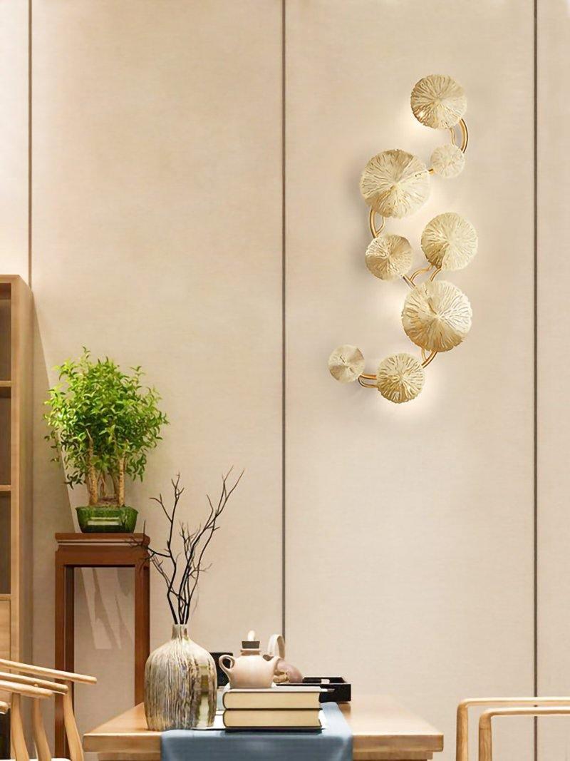 Lustra Applique Murale Feuille De Lotus En Laiton