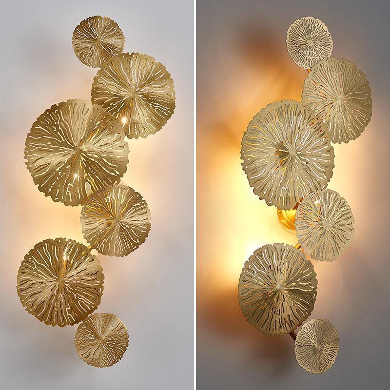 Lustra Applique Murale Feuille De Lotus En Laiton