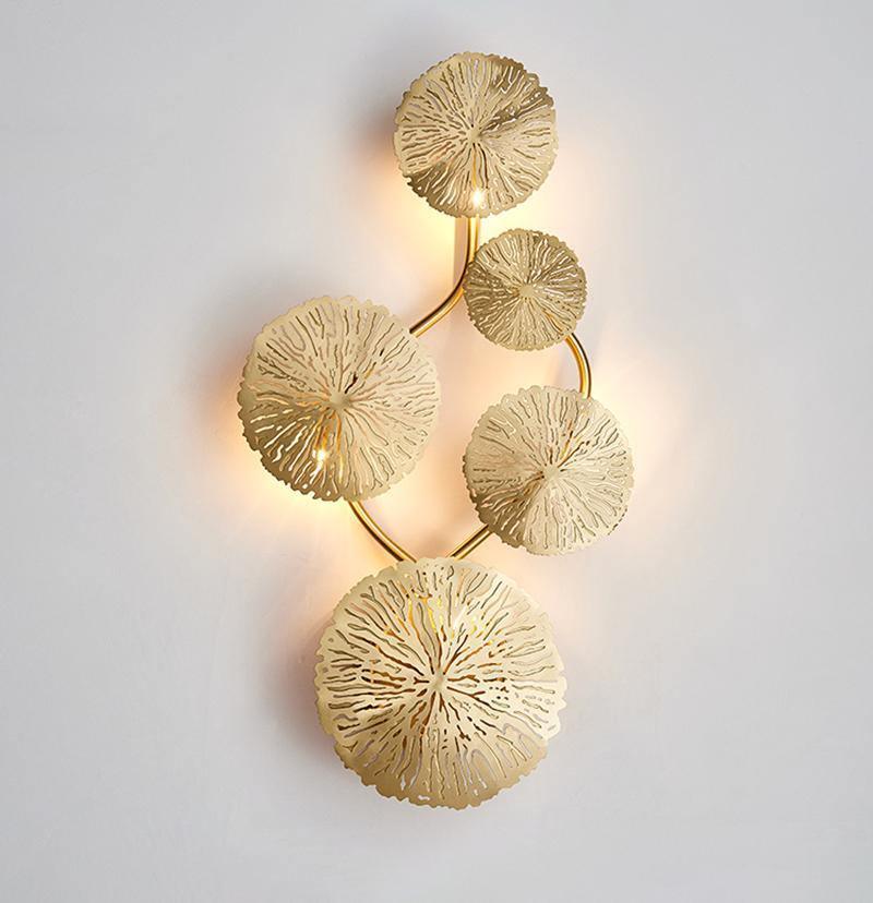 Lustra Applique Murale Feuille De Lotus En Laiton
