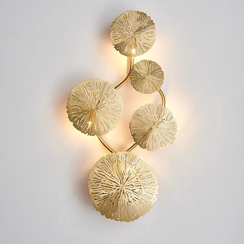Lustra Applique Murale Feuille De Lotus En Laiton
