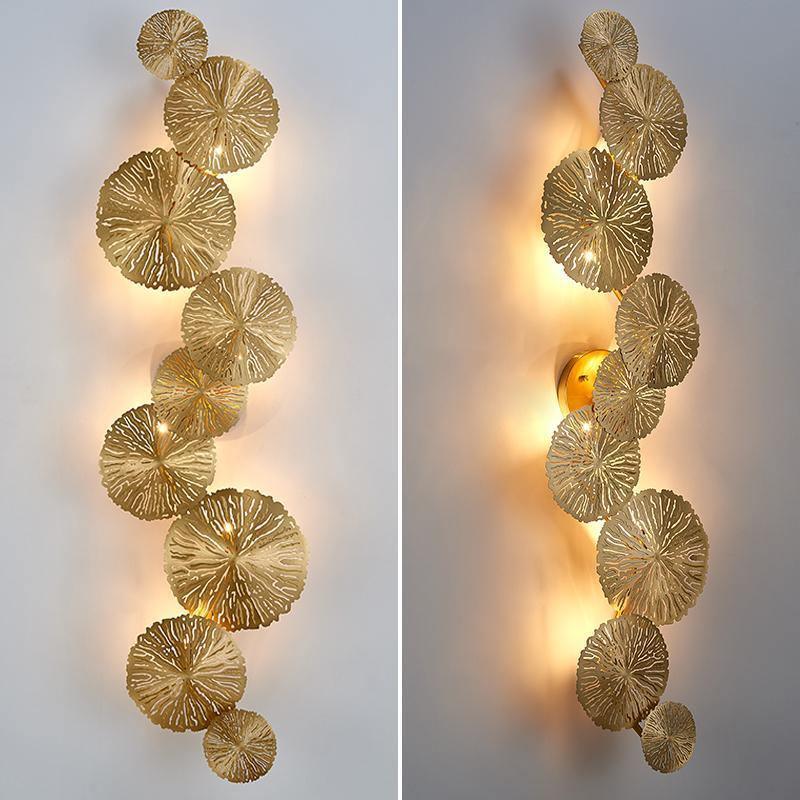 Lustra Applique Murale Feuille De Lotus En Laiton