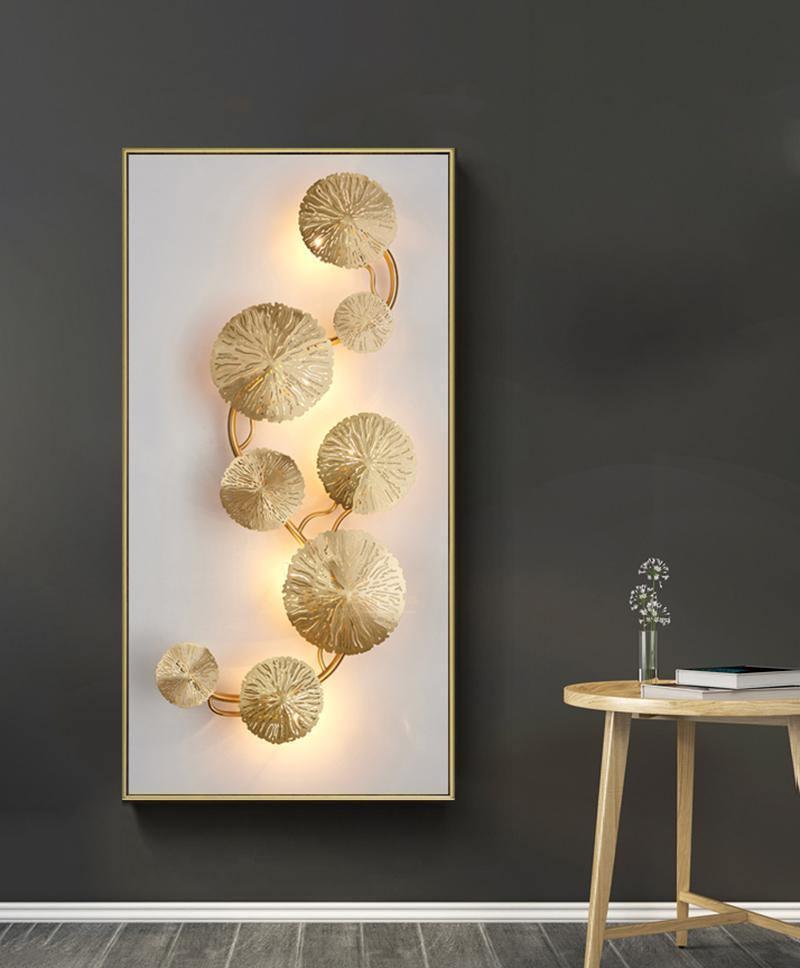 Lustra Applique Murale Feuille De Lotus En Laiton
