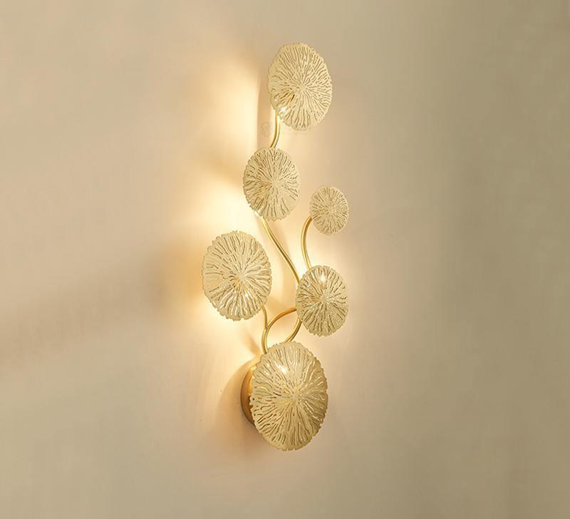 Lustra Applique Murale Feuille De Lotus En Laiton