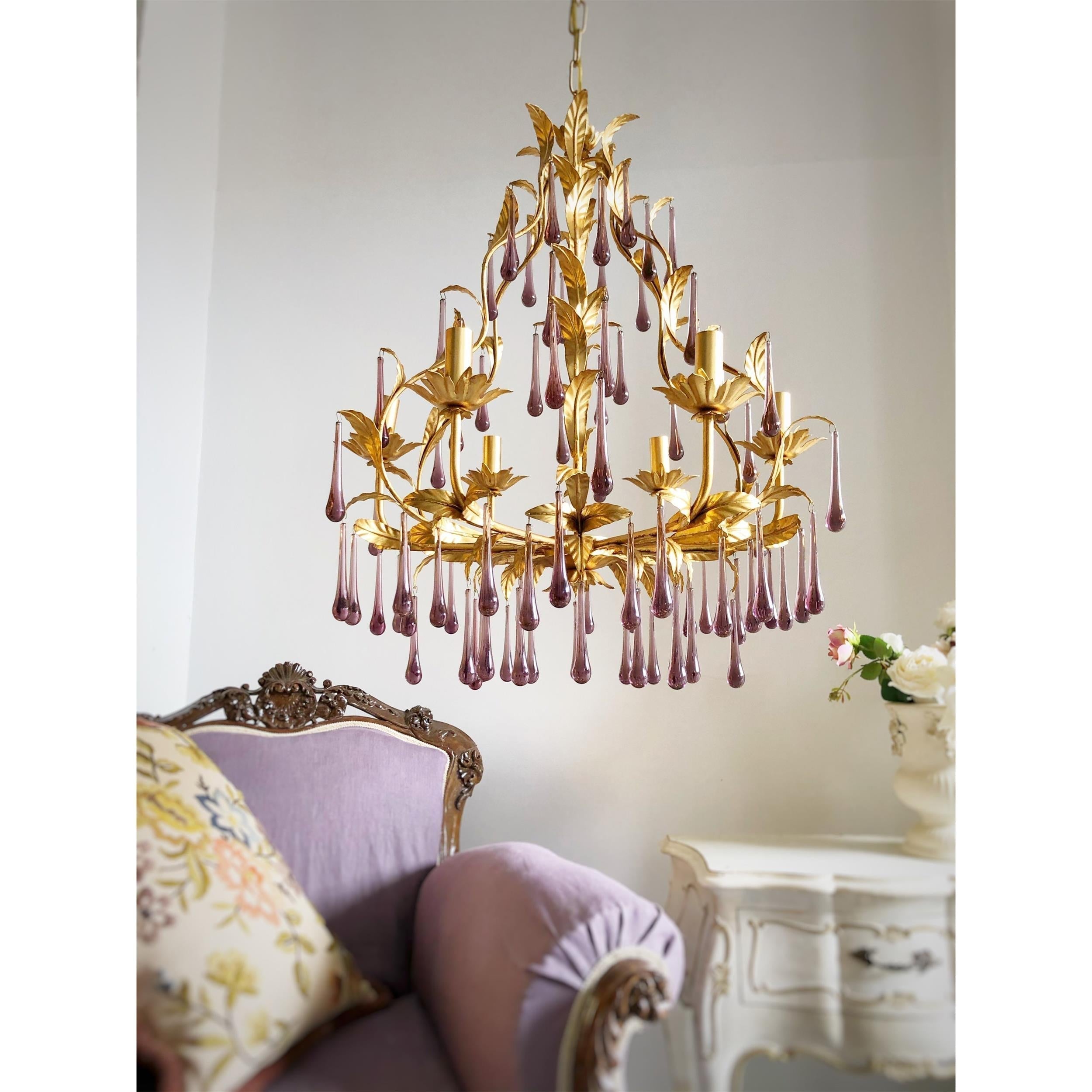 Ilvenel Lustre de Luxe en Verre Violet
