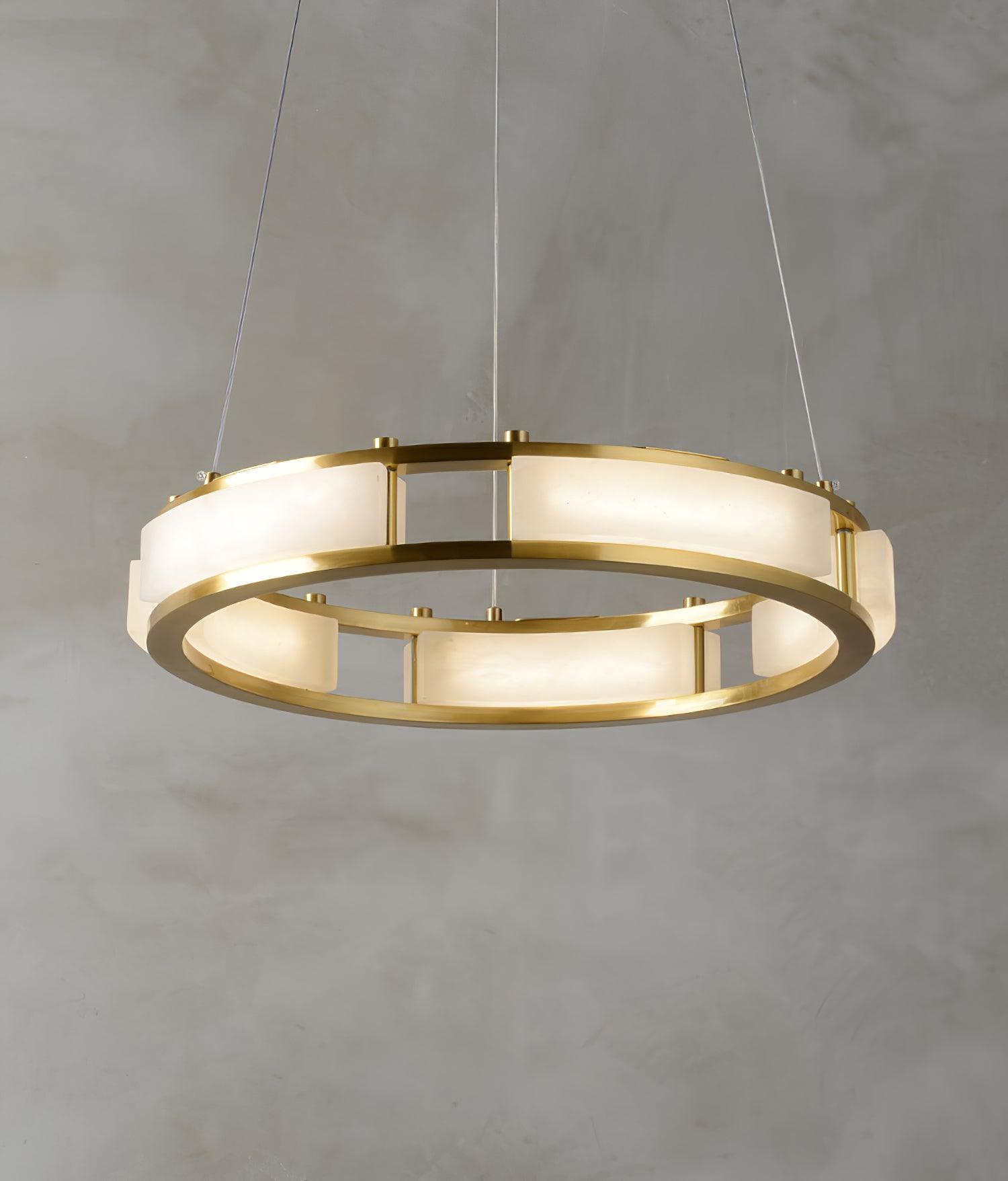 Symiria Luxe Albâtre Anneau Pendentif Lumière