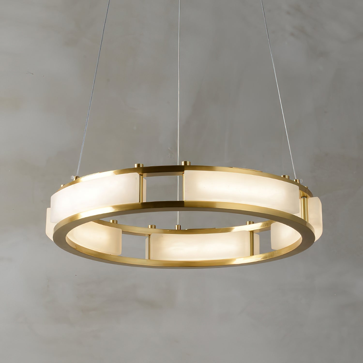 Cuzora Lustre Minimaliste en Laiton et Albâtre
