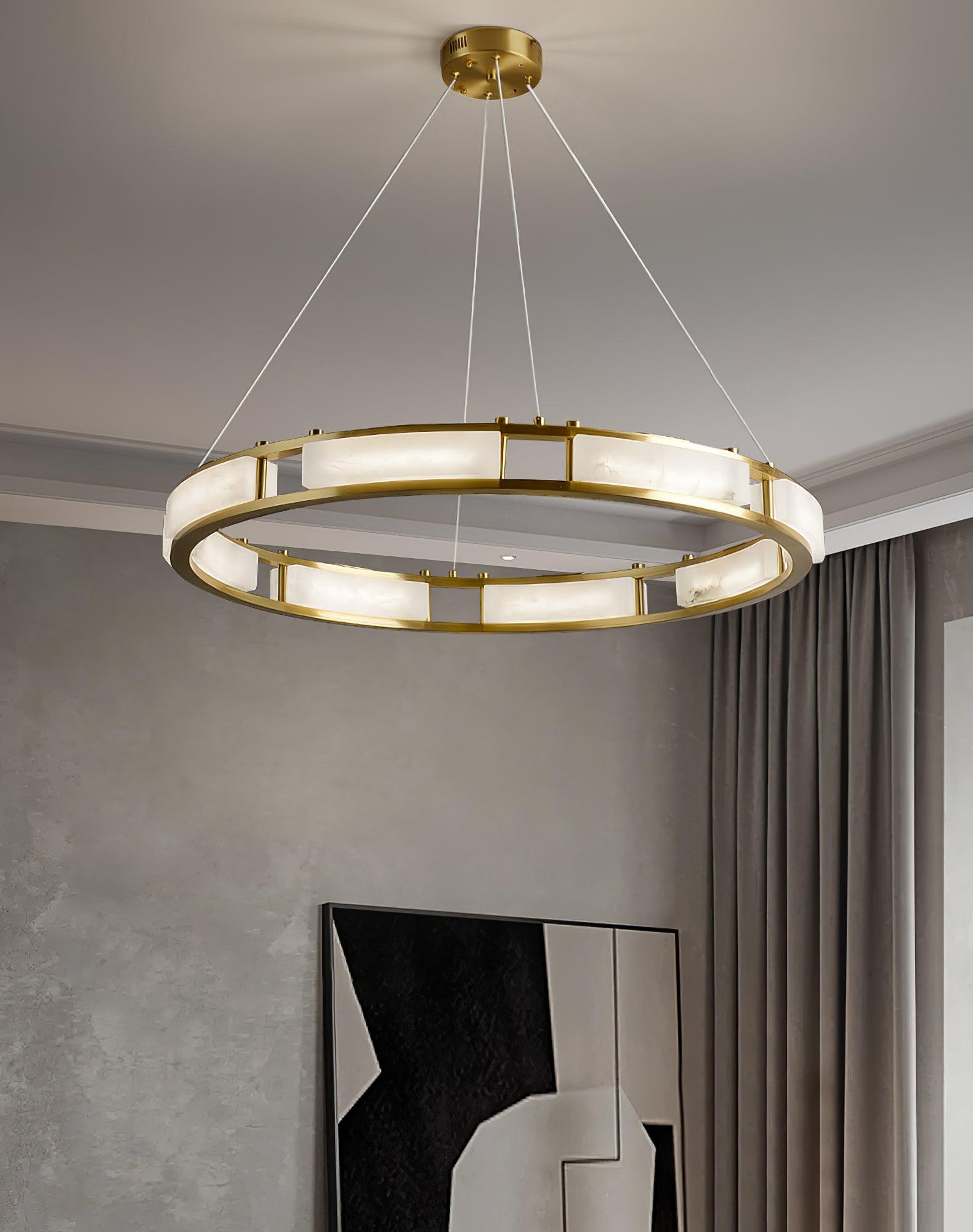Symiria Luxe Albâtre Anneau Pendentif Lumière