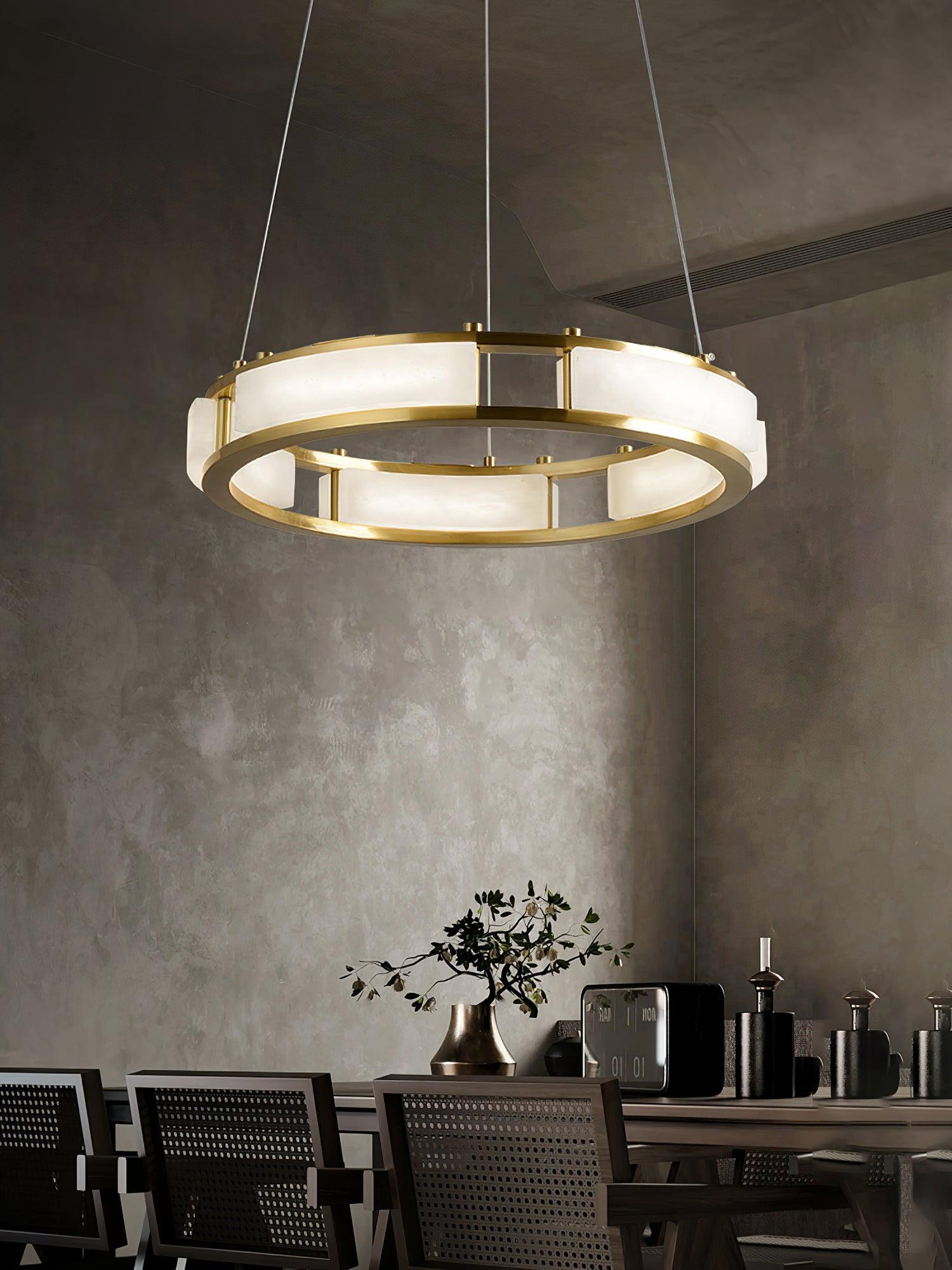 Symiria Luxe Albâtre Anneau Pendentif Lumière