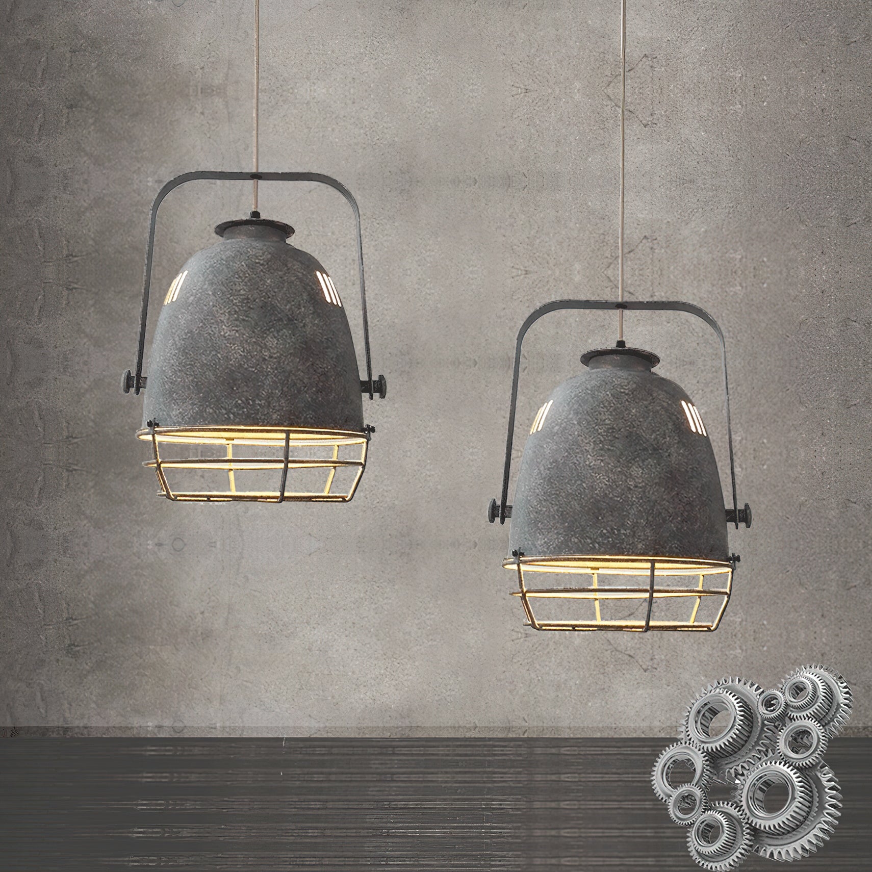 Cenore Suspension Industrielle Vintage