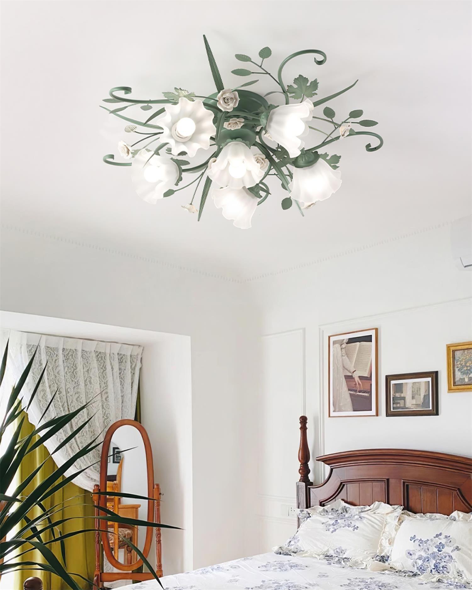 Nylirir Lampe de Plafond Classique en Céramique Art Unique