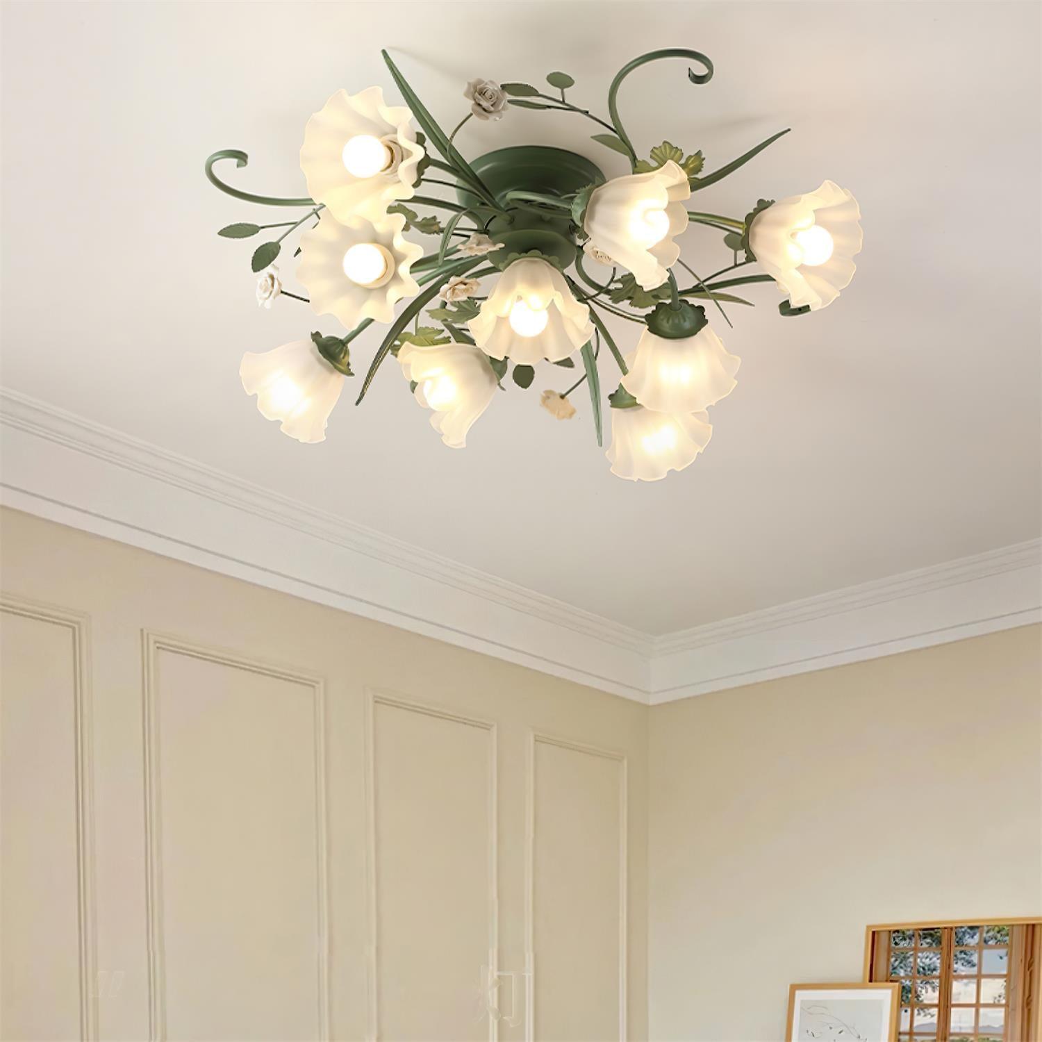 Nylirir Lampe de Plafond Classique en Céramique Art Unique
