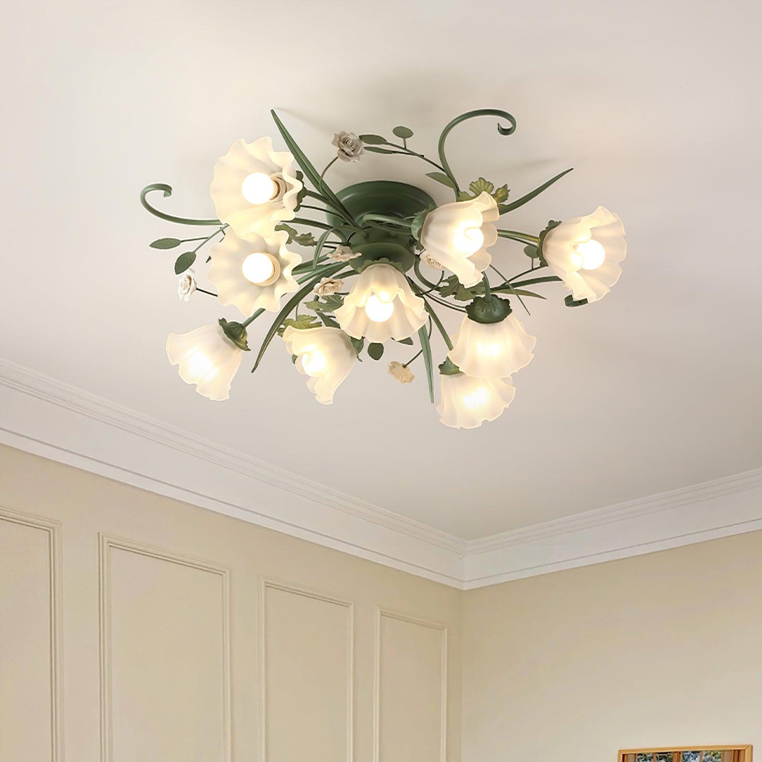 Nylirir Lampe de Plafond Classique en Céramique Art Unique